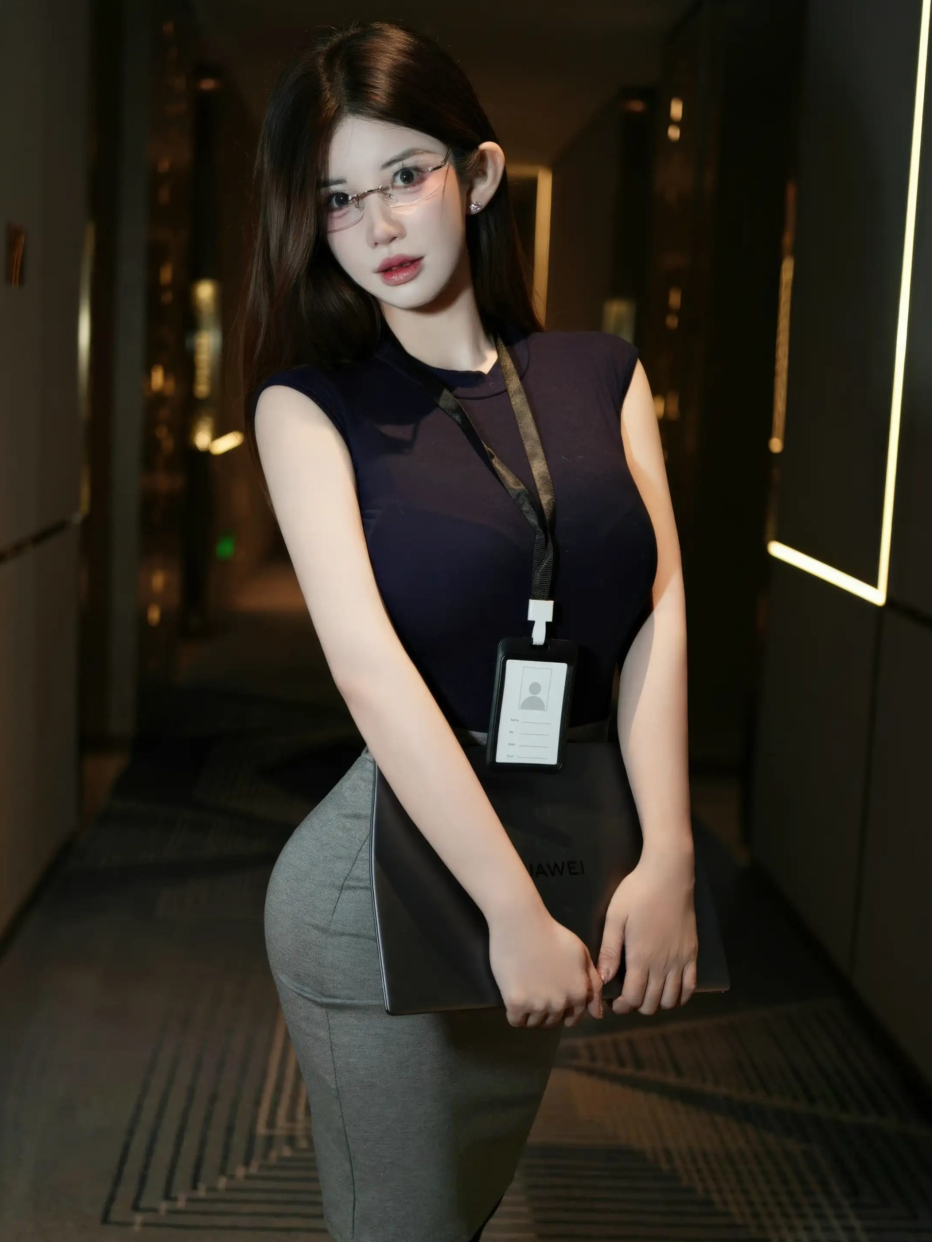 苏甜橙子 闪亮黑丝