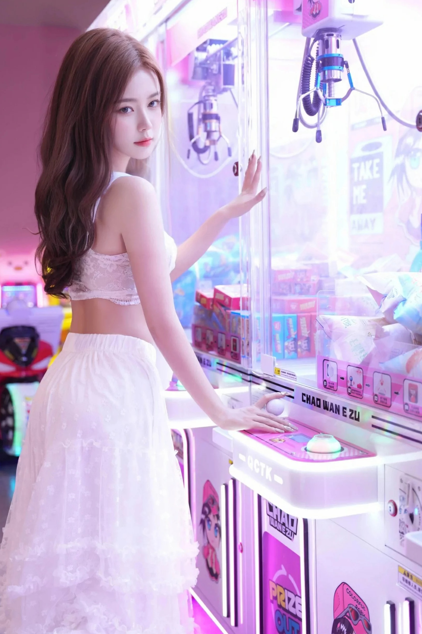 拍黄瓜girl 白色连衣裙