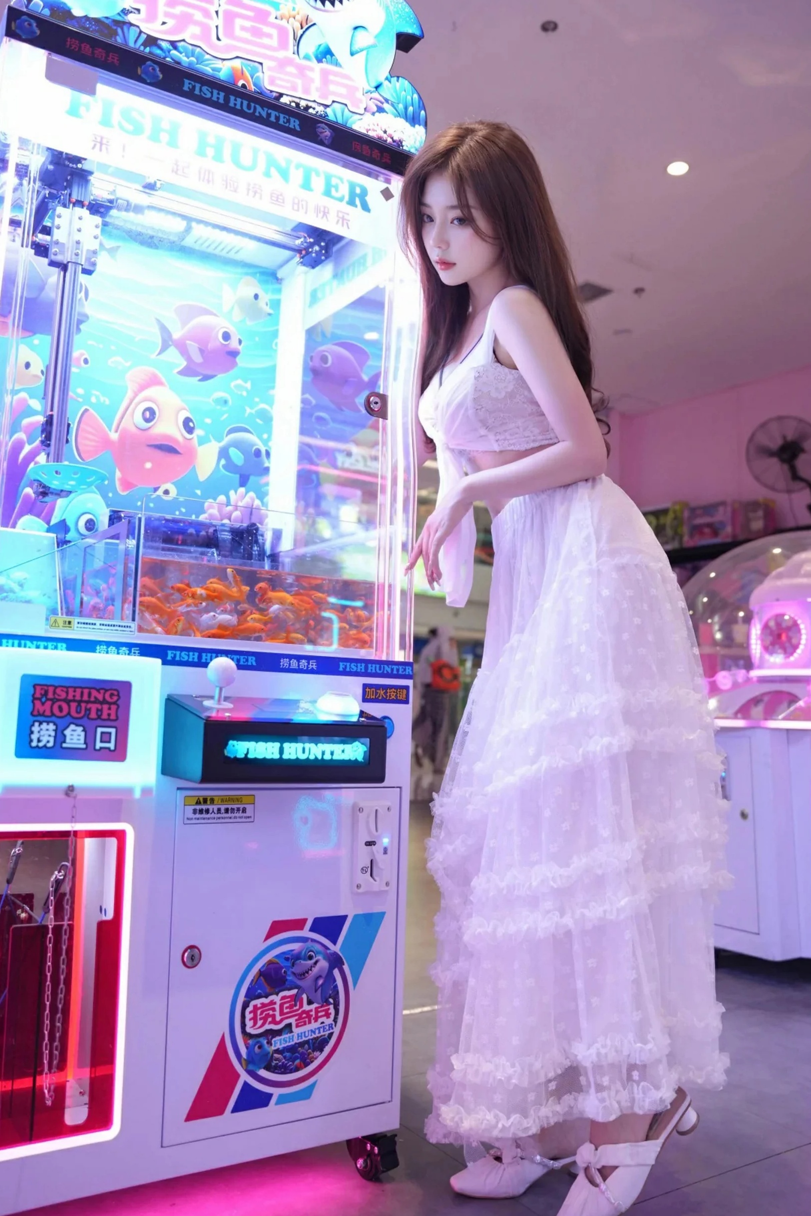 拍黄瓜girl 白色连衣裙