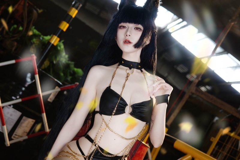 双木扶苏 – cos 星见雅：真人写实绝区零虚狩狐娘 黑发狐耳撕裂和服巨乳黑丝开档 极致诱惑无修正 30P-御萝部落