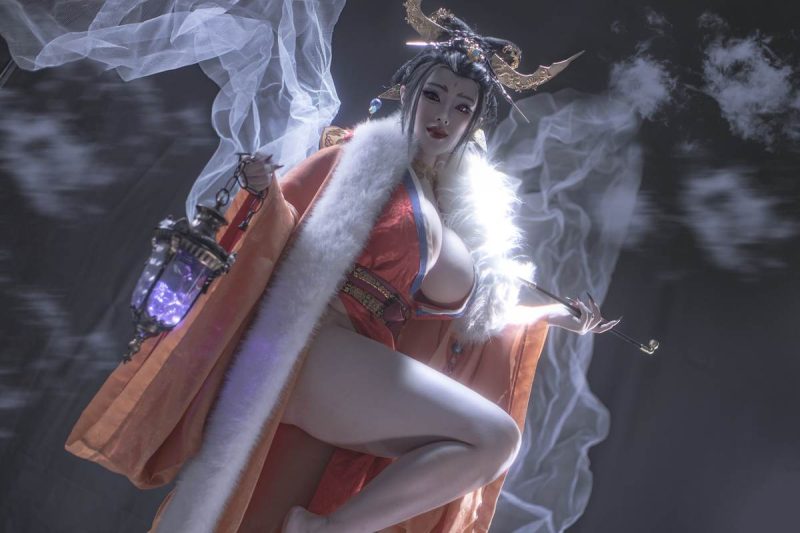 钛合金TiTi – 无常狐：烟雾缭绕下的狐系古风造型 妖冶冷艳气质与华丽服饰呈现 91P-御萝部落