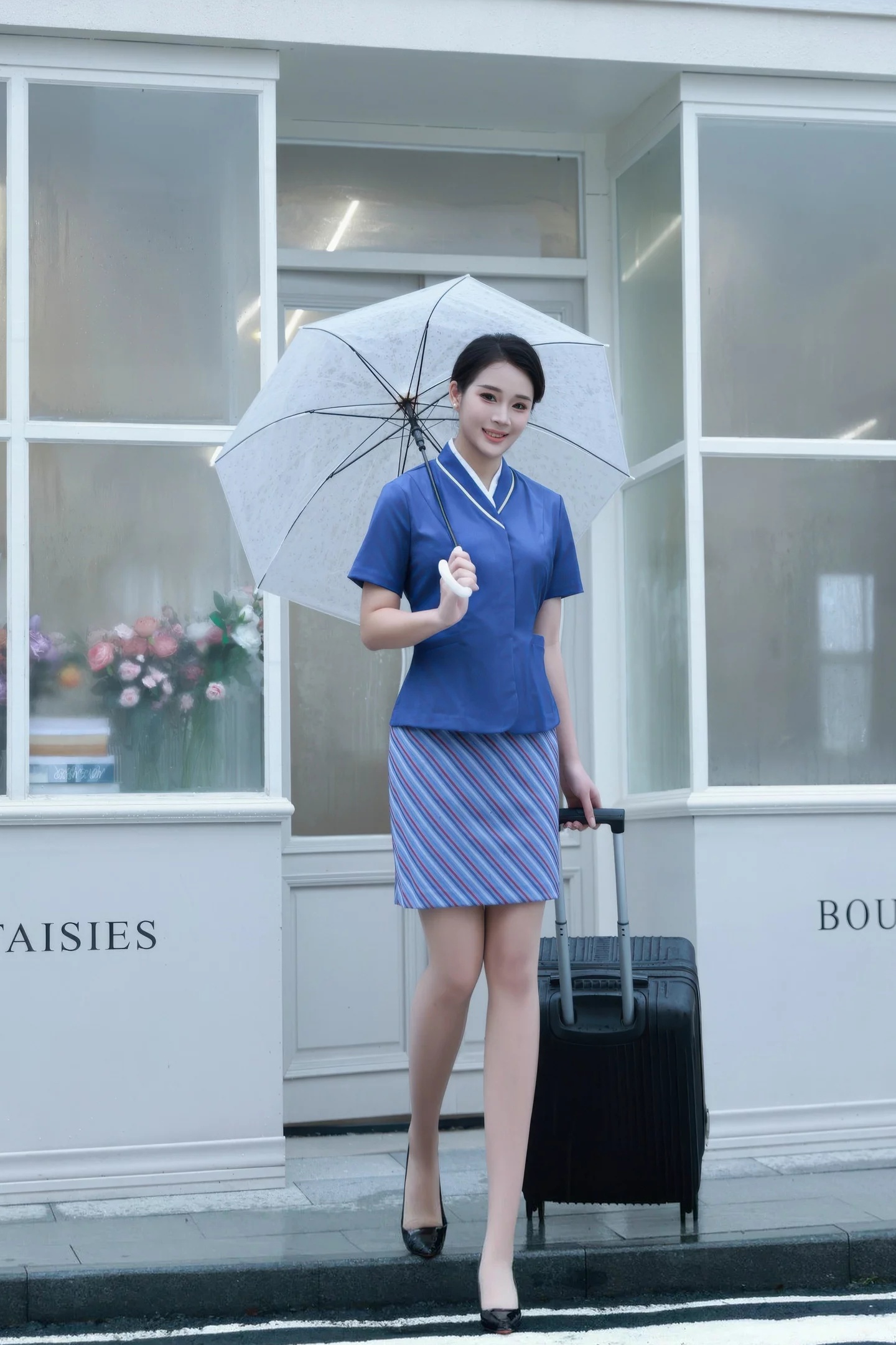 南乔 空姐制服