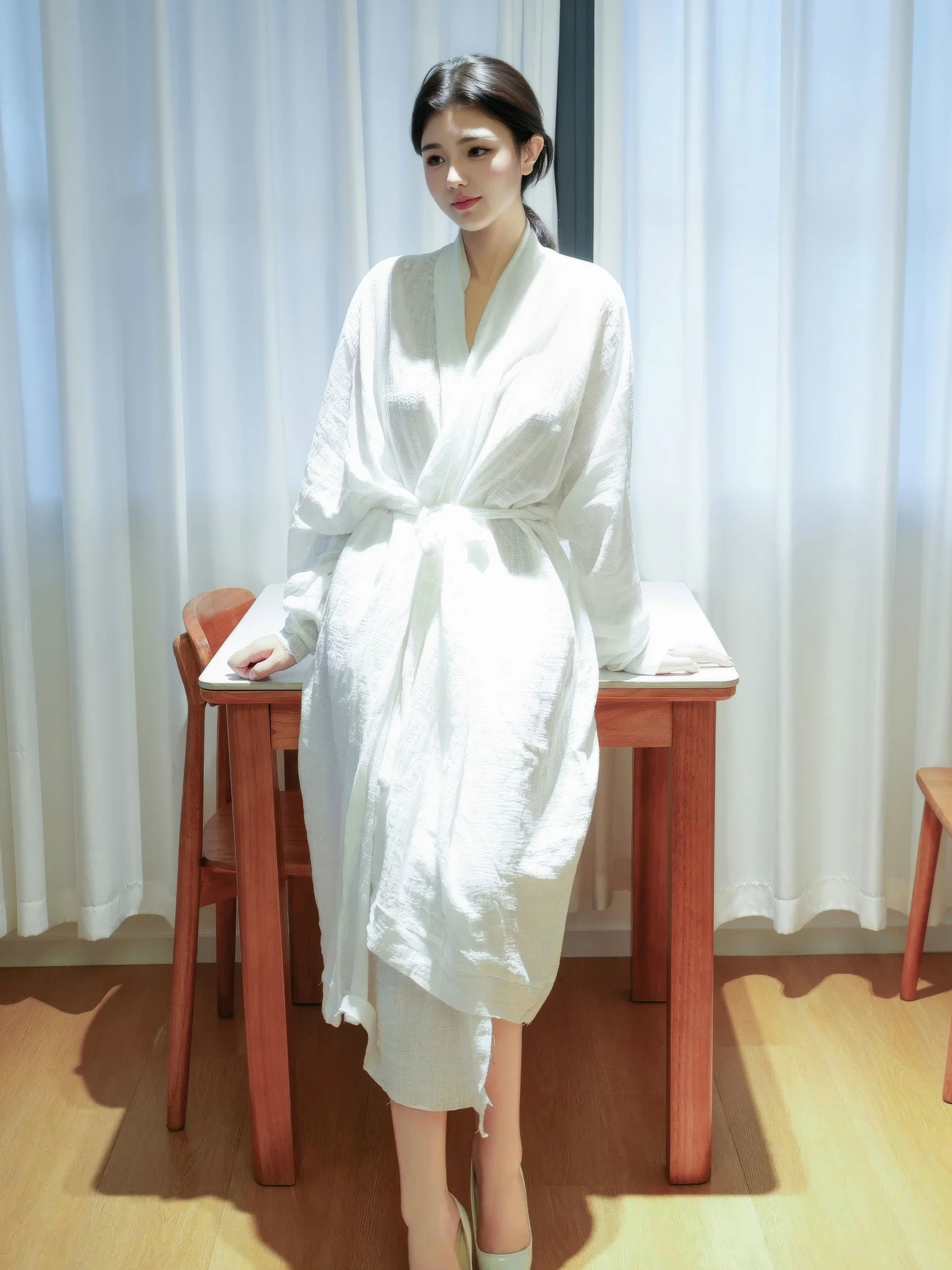 林悦溪儿 白色浴袍
