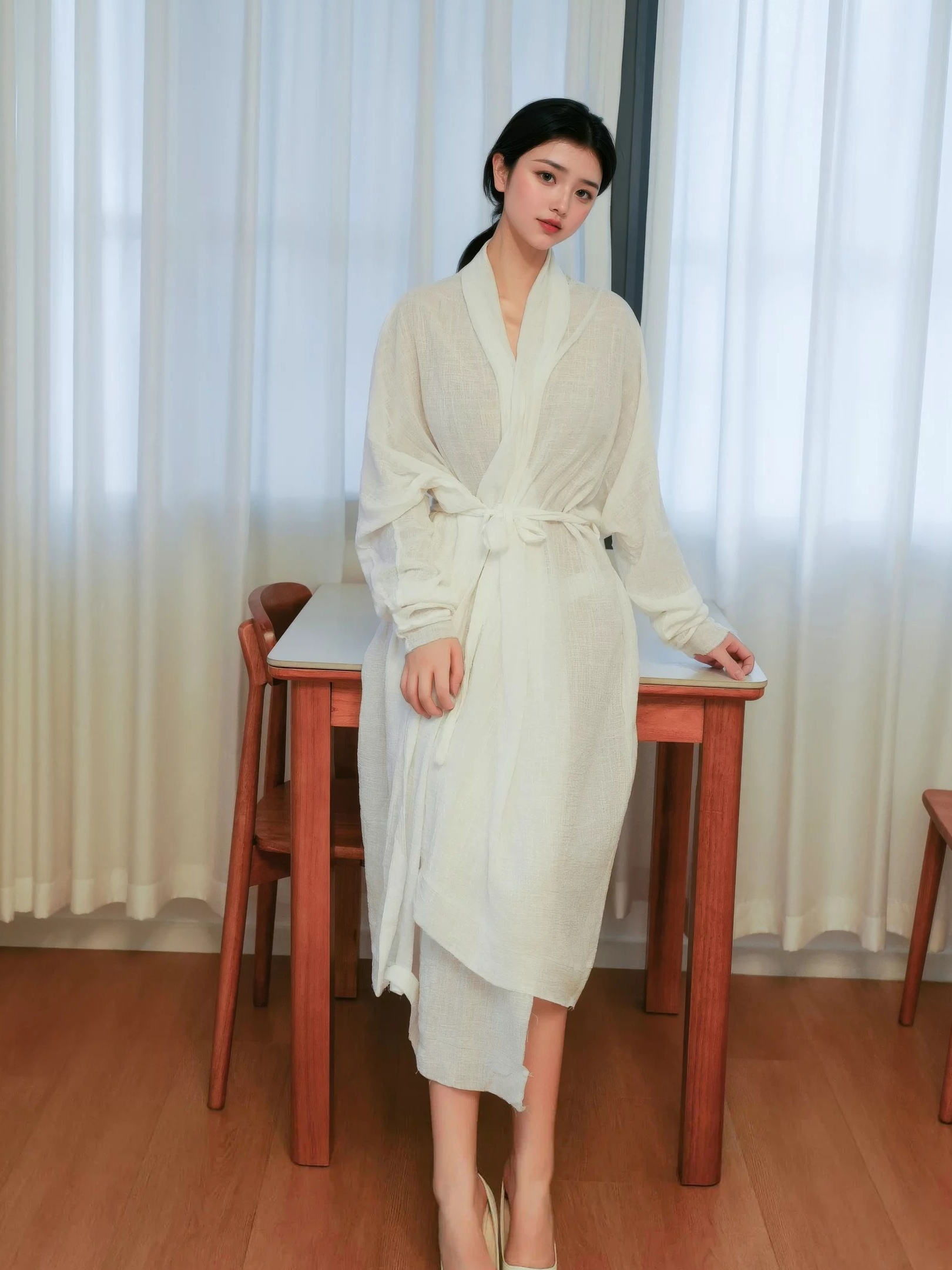 林悦溪儿 白色浴袍