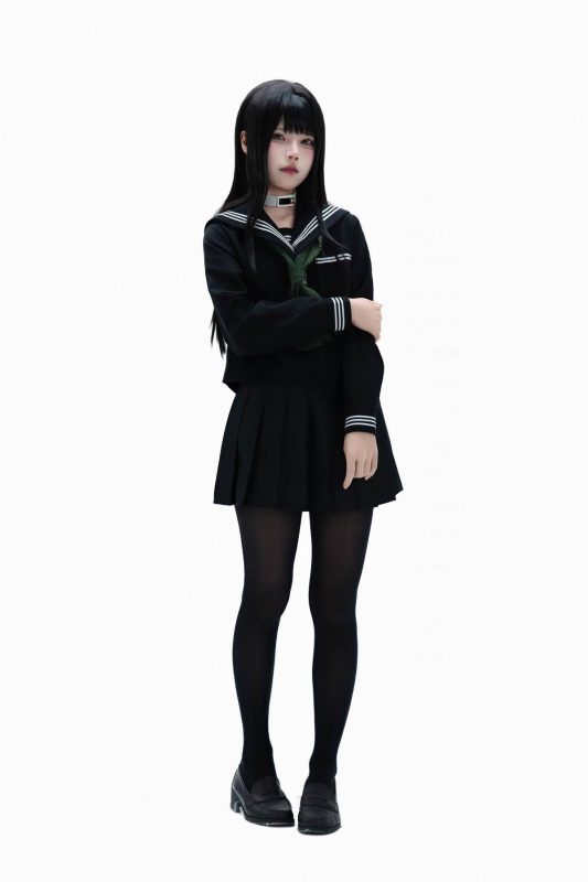 清水凪 – 白夜凛音：白发制服角色写真 72P-御萝部落
