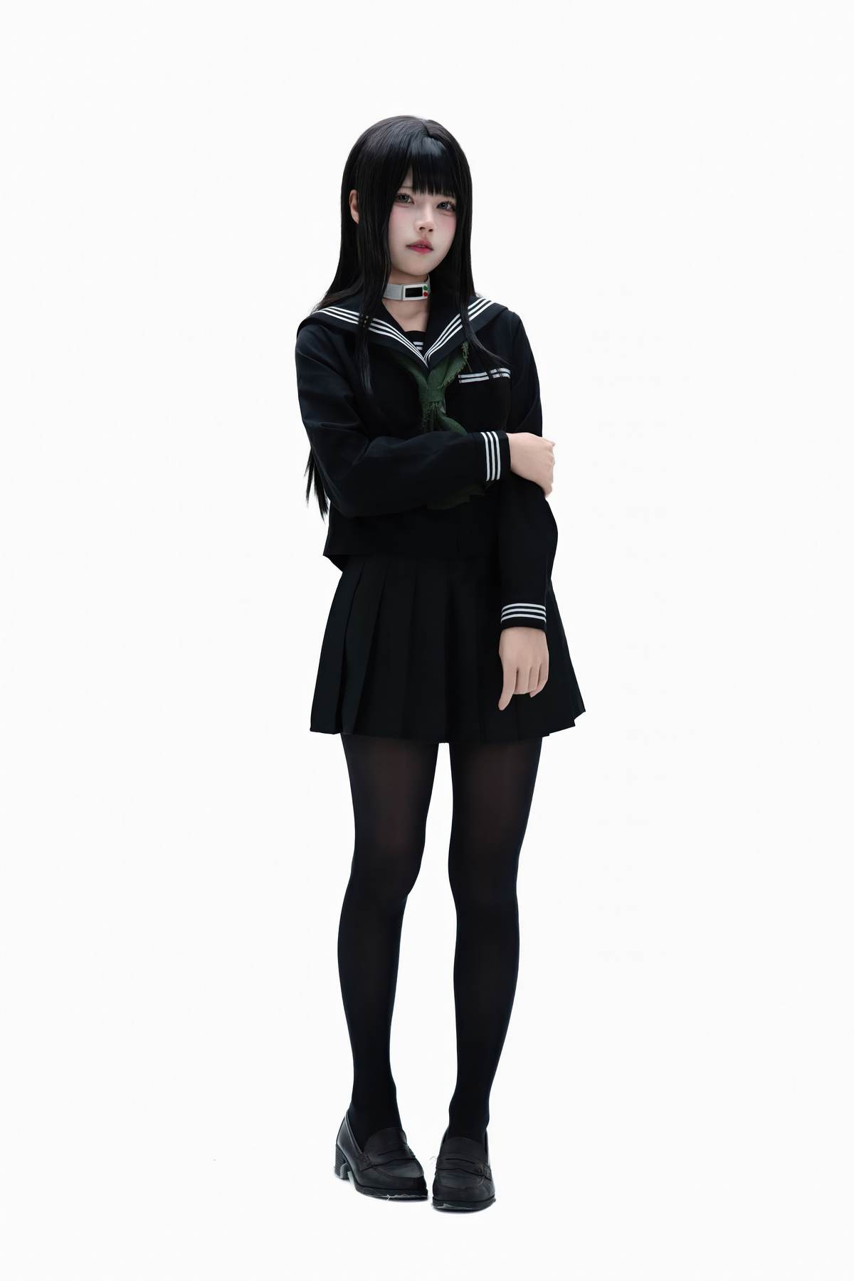 清水凪 – 白夜凛音：白发制服角色写真 72P