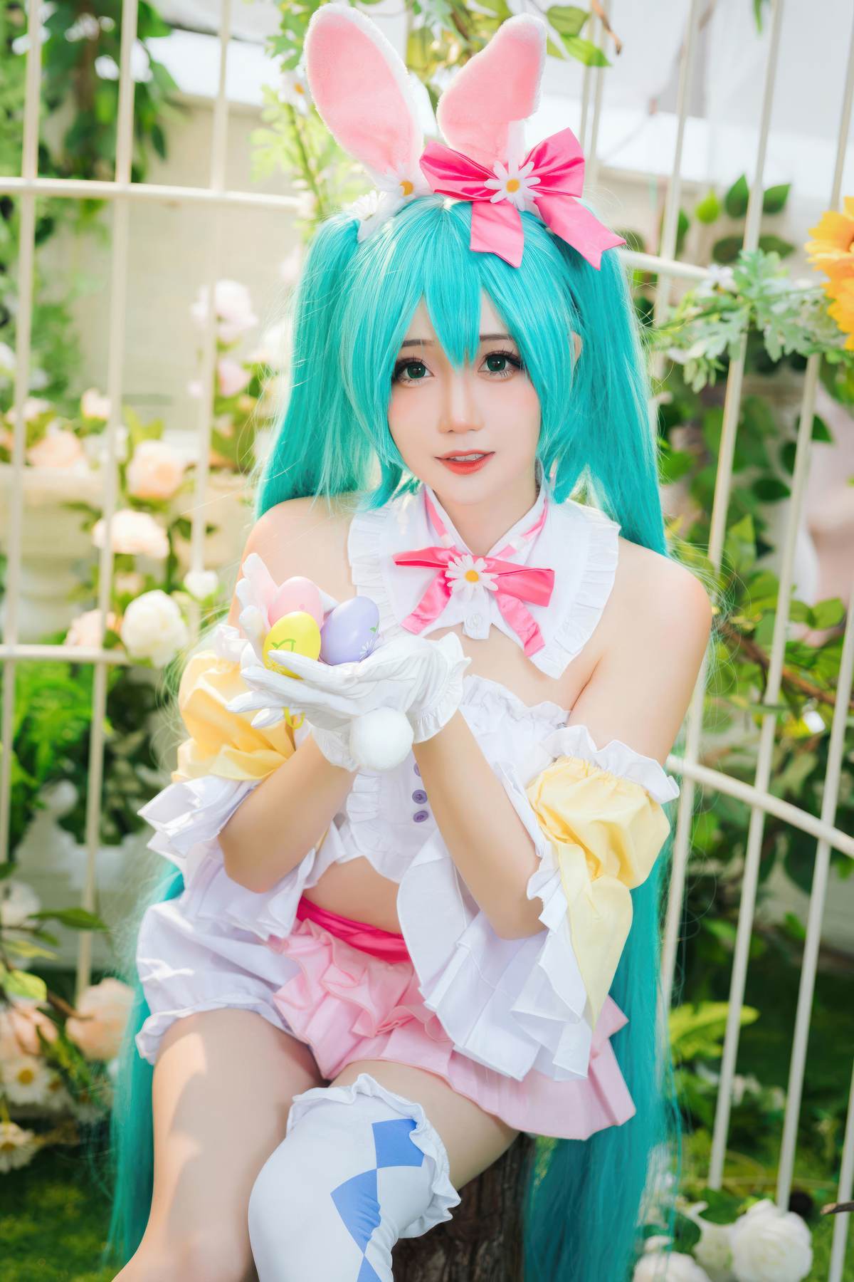 焖焖碳 – cos 复活节兔子：真人写实性感兔女郎 白丝兔耳巨乳开档 极致肉感诱惑无修正 22P
