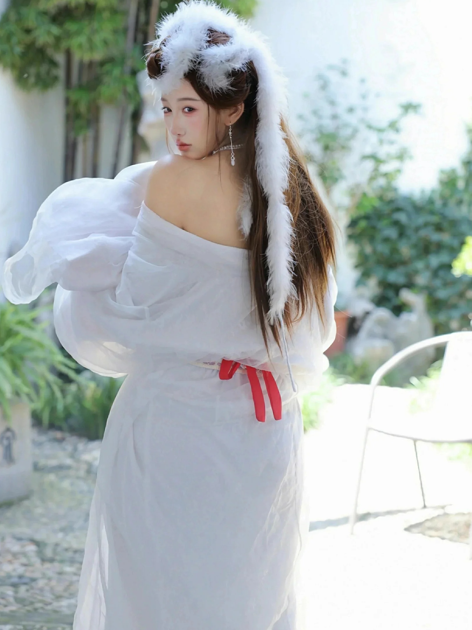 金允希Yuki 低胸长裙