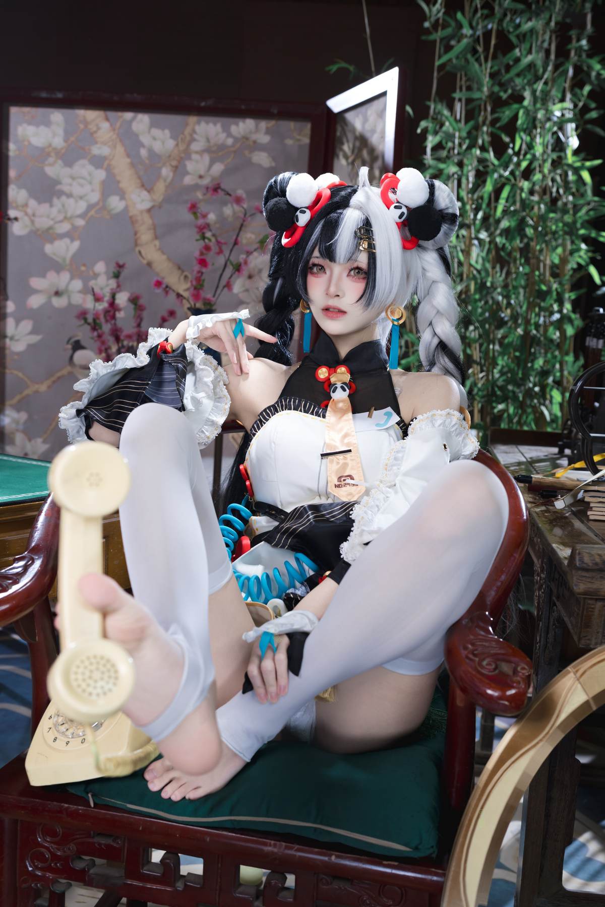 九柒喵 – 琉音：白丝美腿露肩爆乳 东方风古韵 41P
