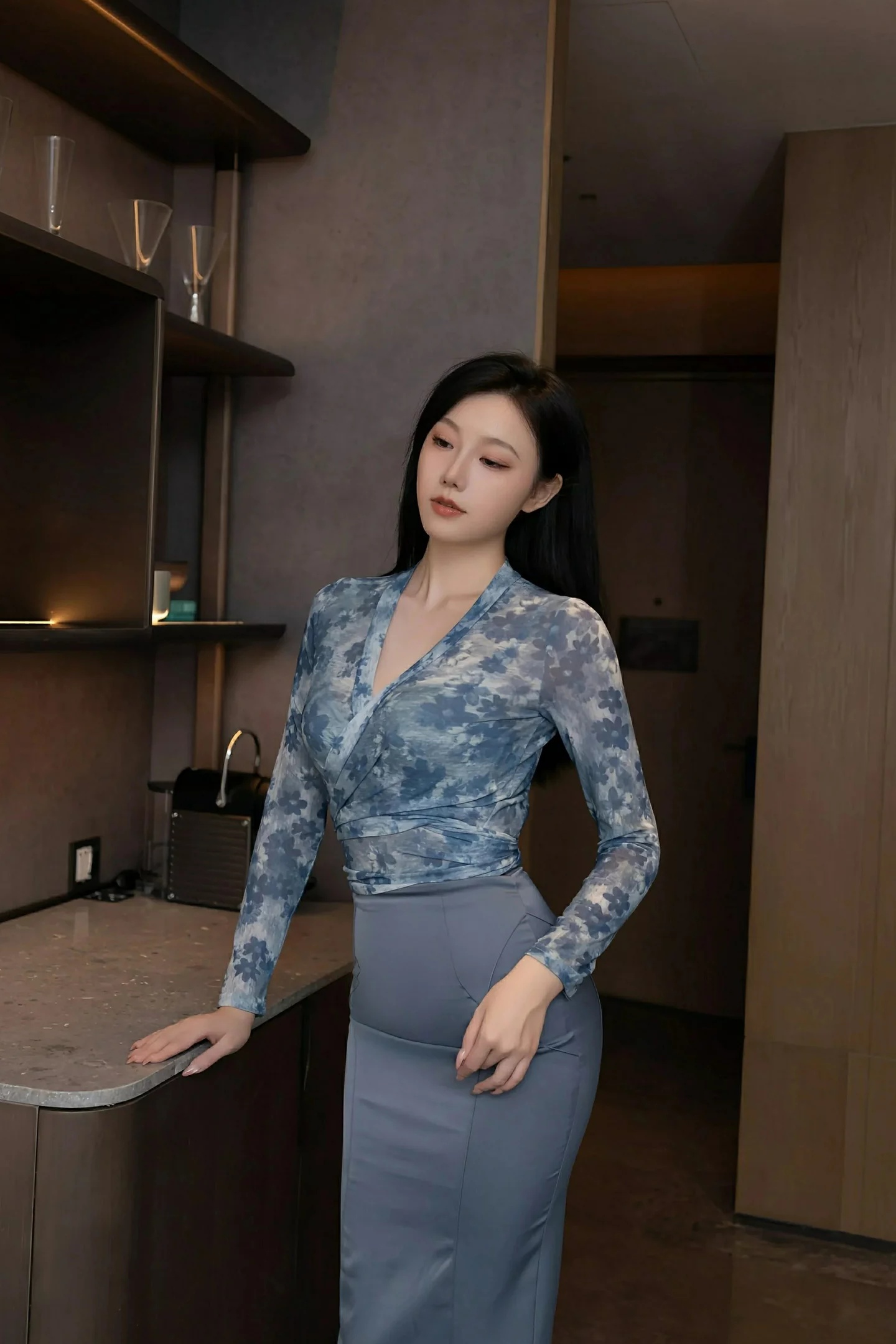安然anran 灰色长裙