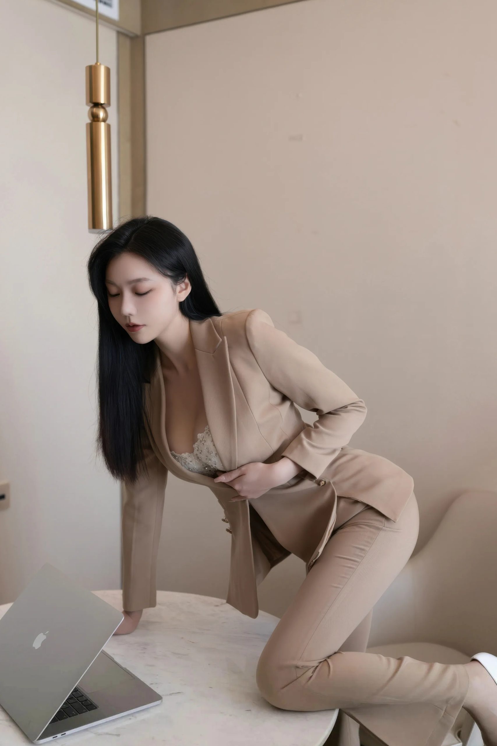 安然anran 白色蕾丝内衣