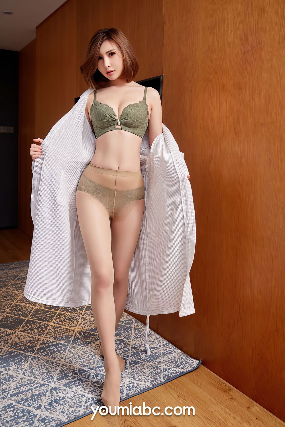 YOUMI尤美美女模特夏美子丝袜美腿墨色琥珀内衣主题性感写真-御萝部落
