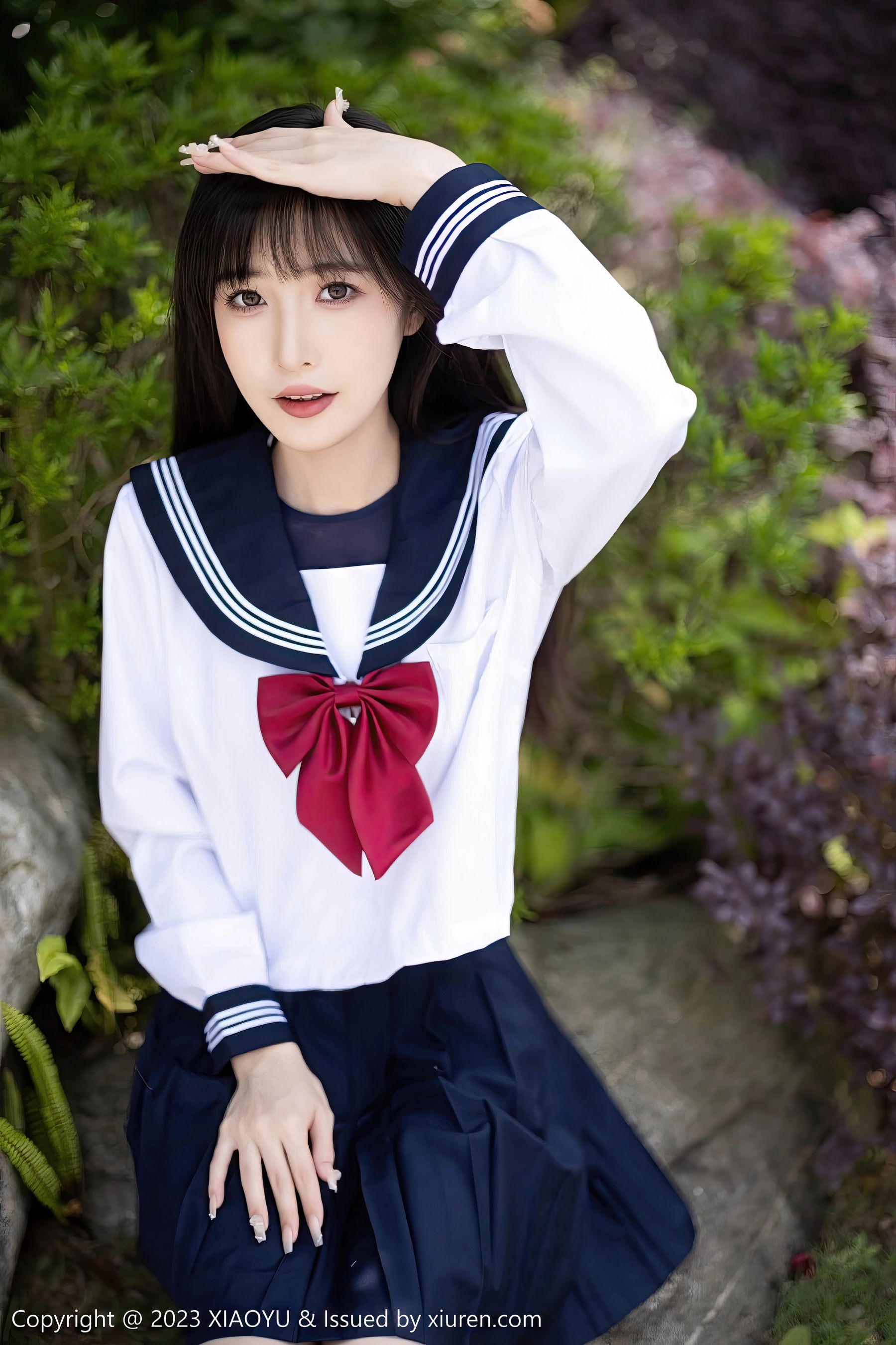[XIAOYU语画界] Vol.1045 模特林星阑 – 学妹制服+黑色长筒袜贵州旅拍