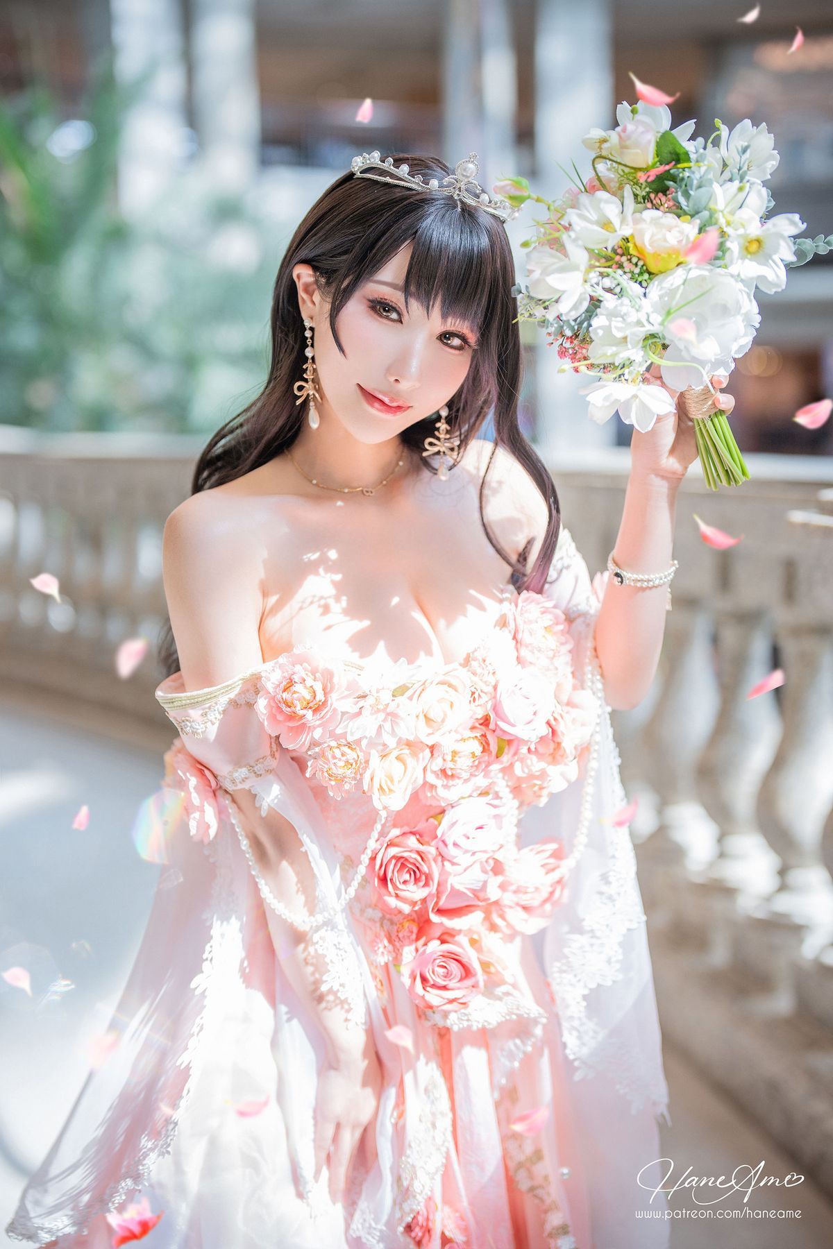 网络美女雨波HaneAme花仙子露肩长裙阳光系列性感写真-御萝部落
