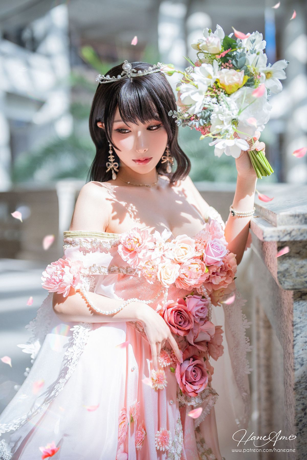 网络美女雨波HaneAme花仙子露肩长裙阳光系列性感写真-御萝部落