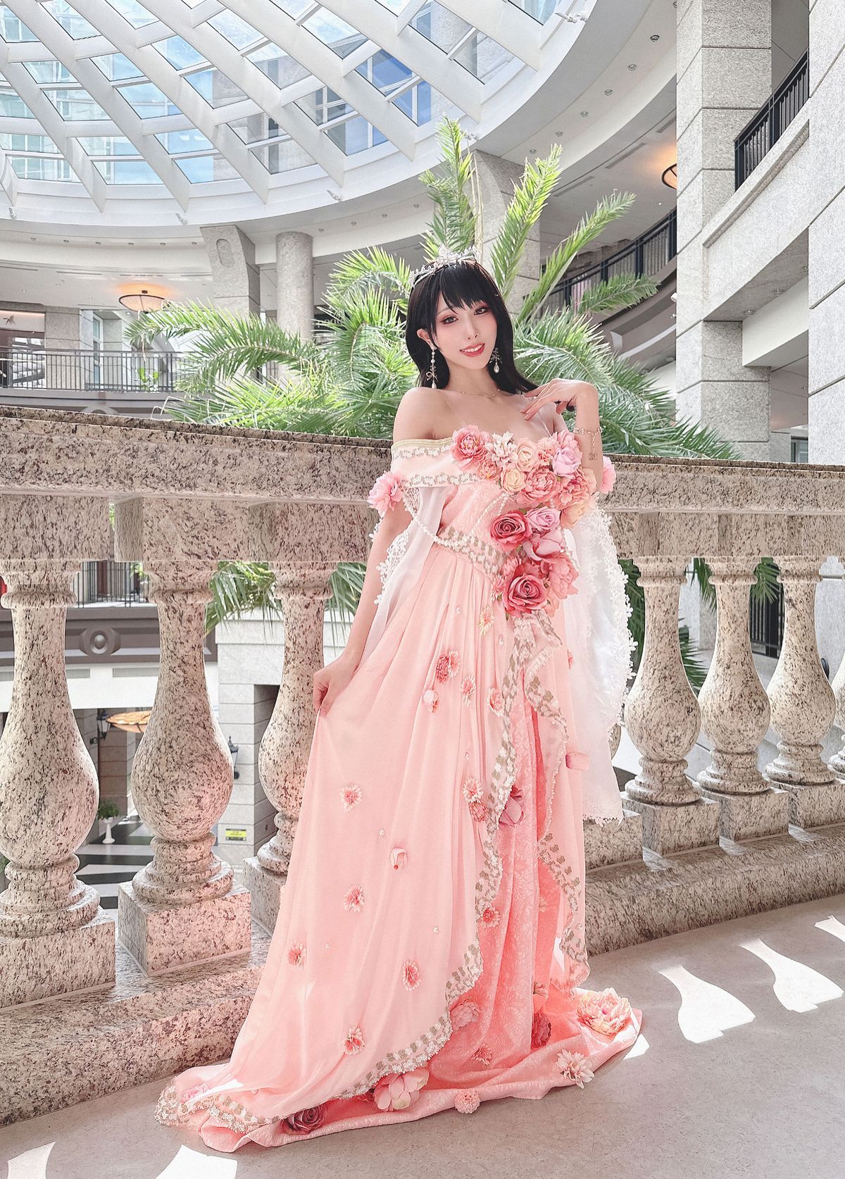 网络美女雨波HaneAme花仙子露肩长裙阳光系列性感写真-御萝部落