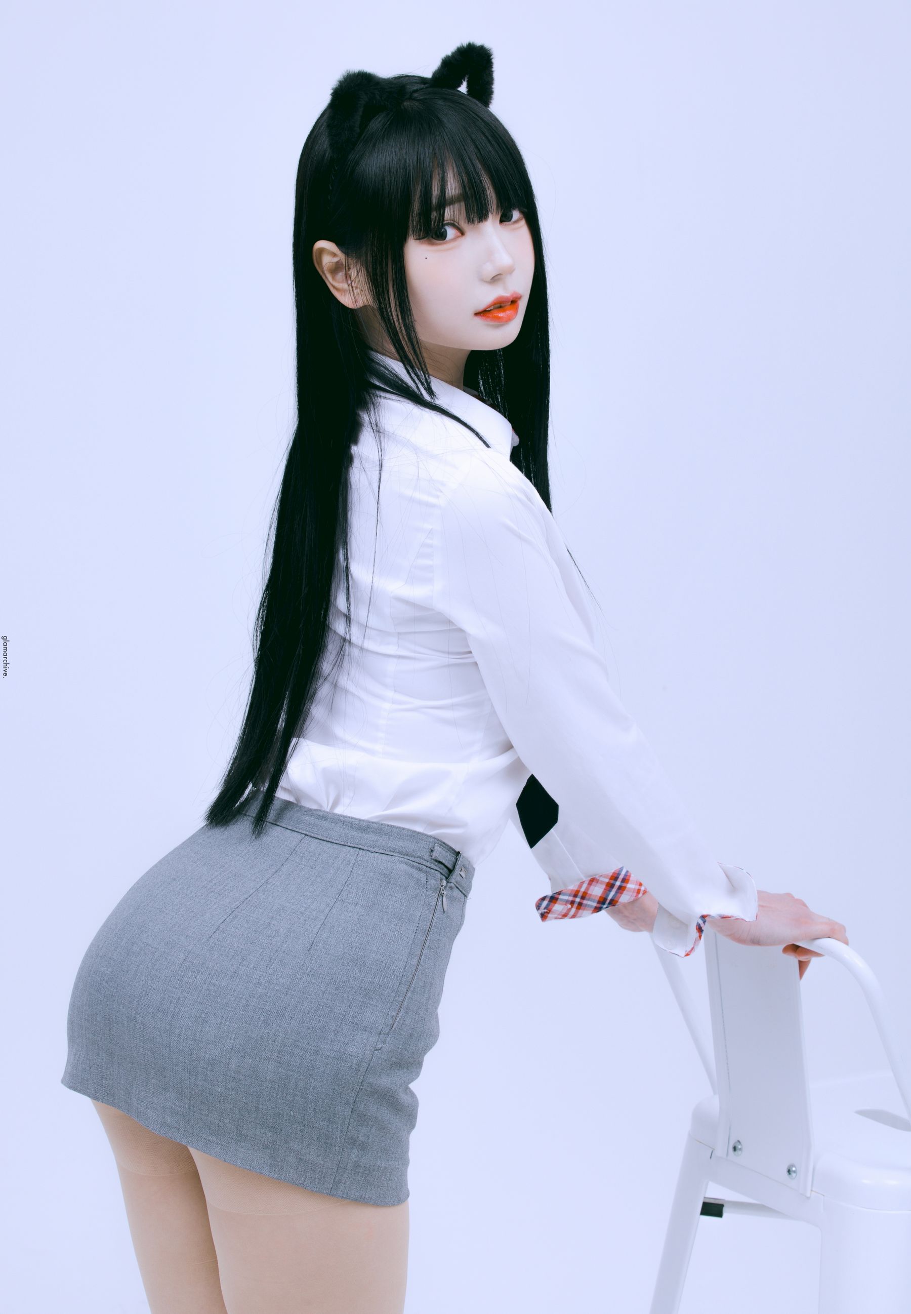 GlamARchive模特Yume肉色丝袜猫女郎装扮性感写真 – 美女 –