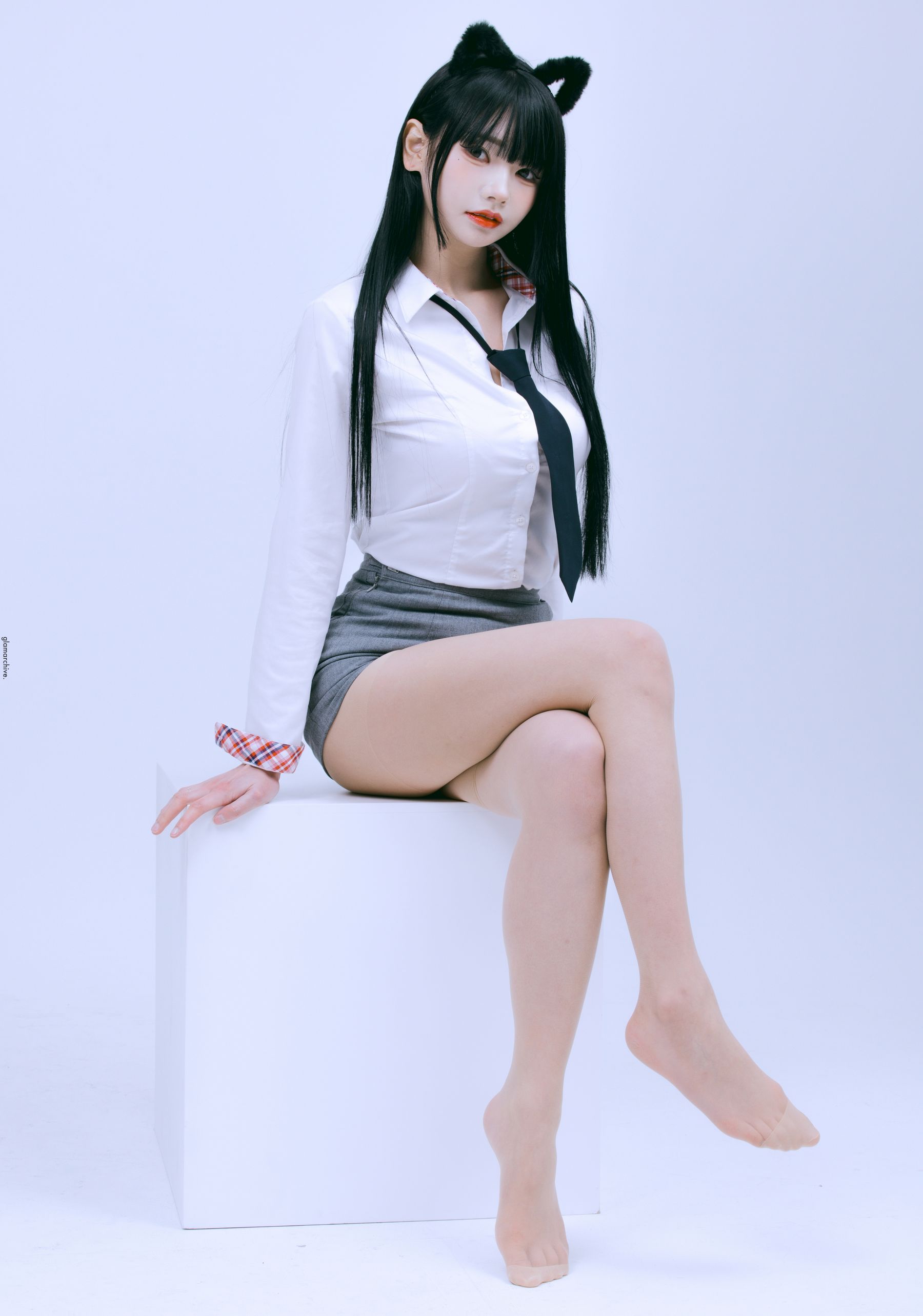 GlamARchive模特Yume肉色丝袜猫女郎装扮性感写真 – 美女 –