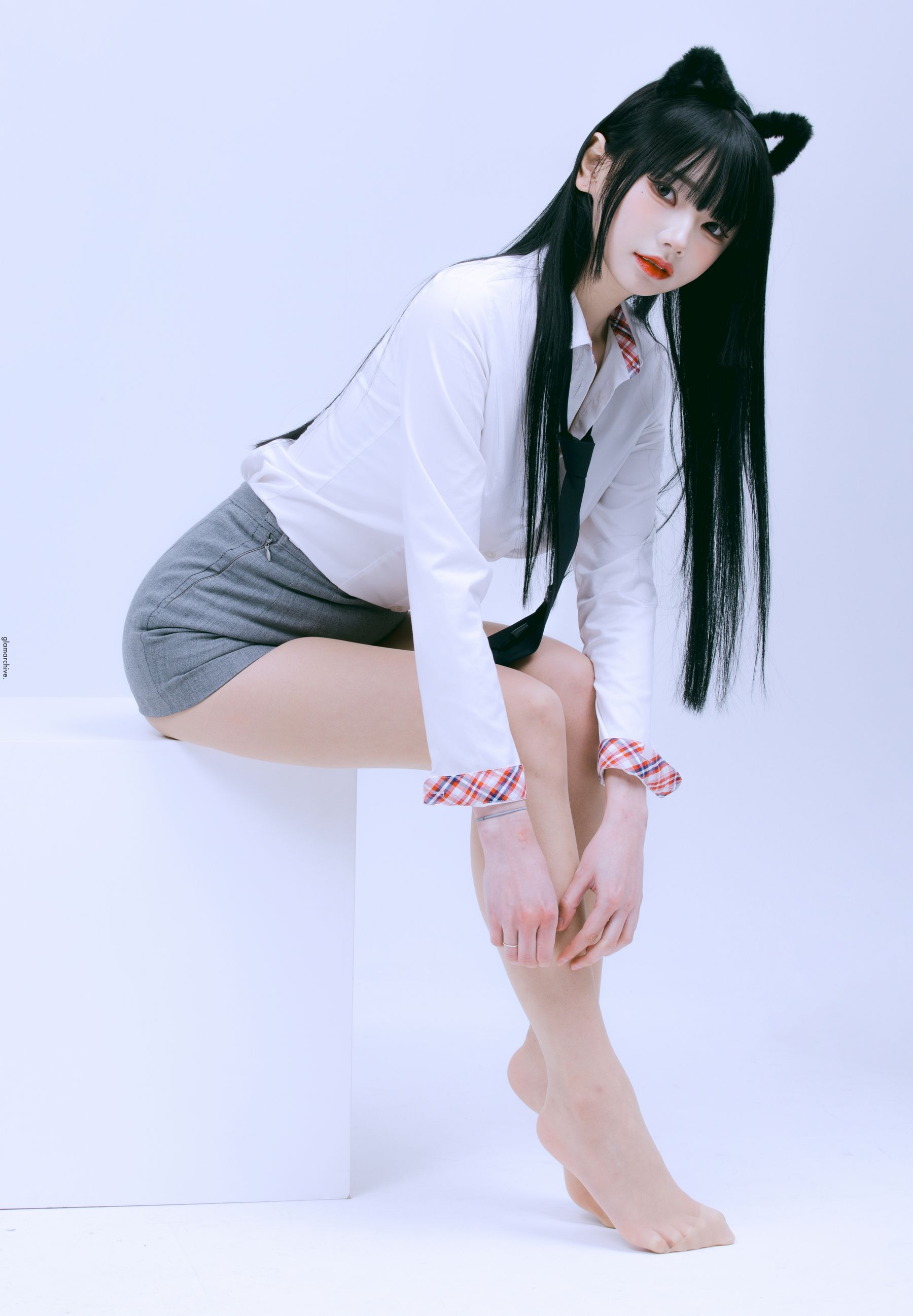 GlamARchive模特Yume肉色丝袜猫女郎装扮性感写真 – 美女 –
