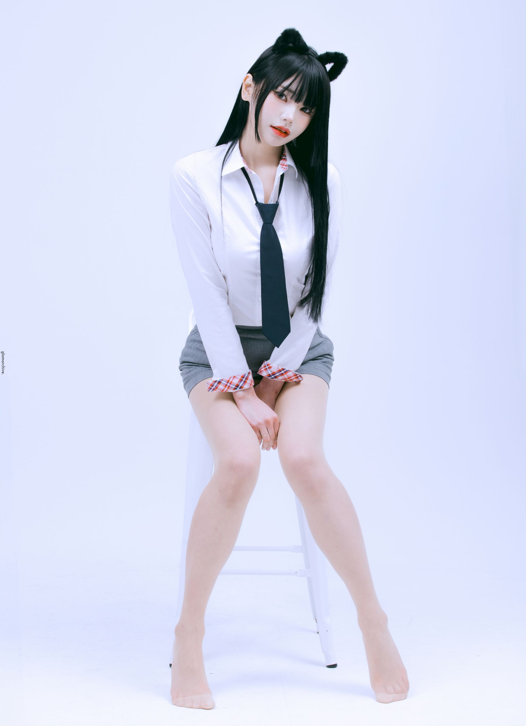GlamARchive模特Yume肉色丝袜猫女郎装扮性感写真 – 美女 –