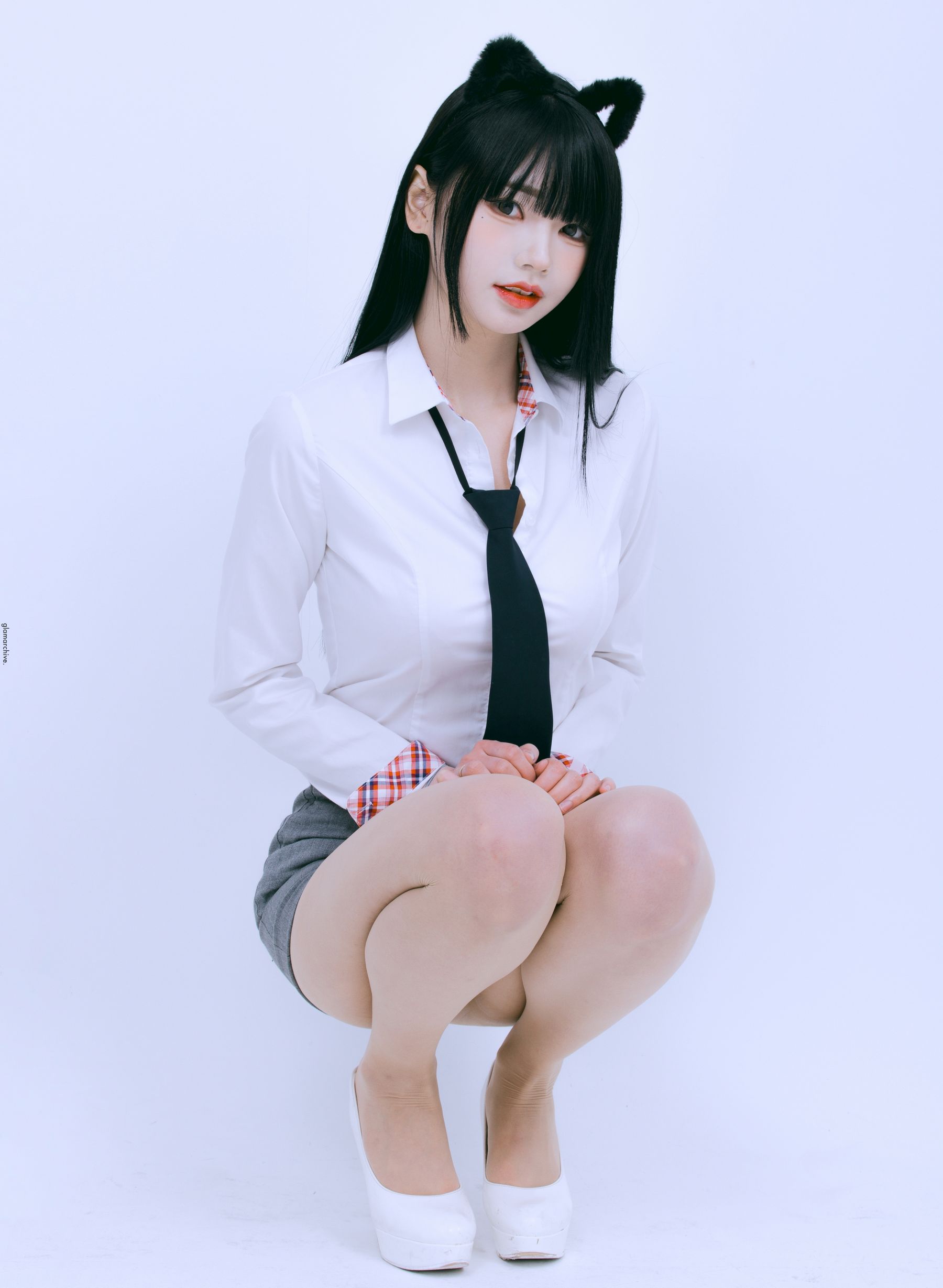 GlamARchive模特Yume肉色丝袜猫女郎装扮性感写真 – 美女 –