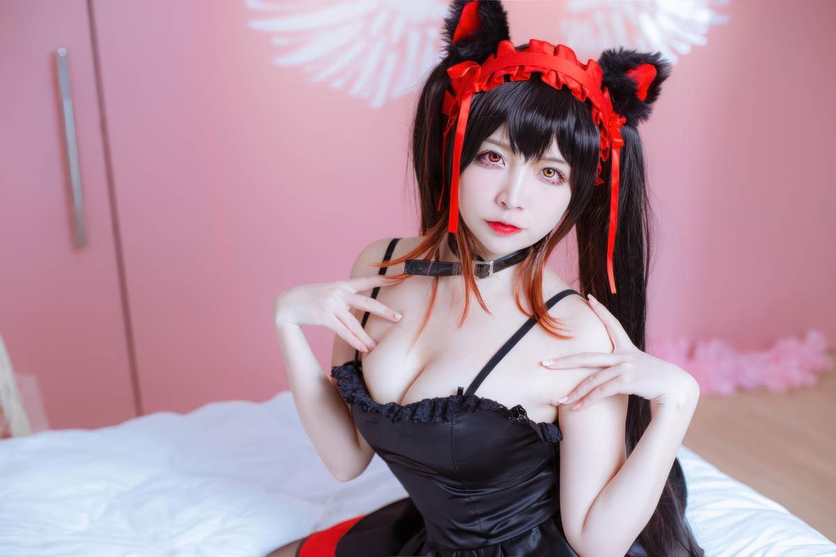 二佐Nisa – 约会大作战 时崎狂三：猫咪猫耳黑丝角色还原 30P