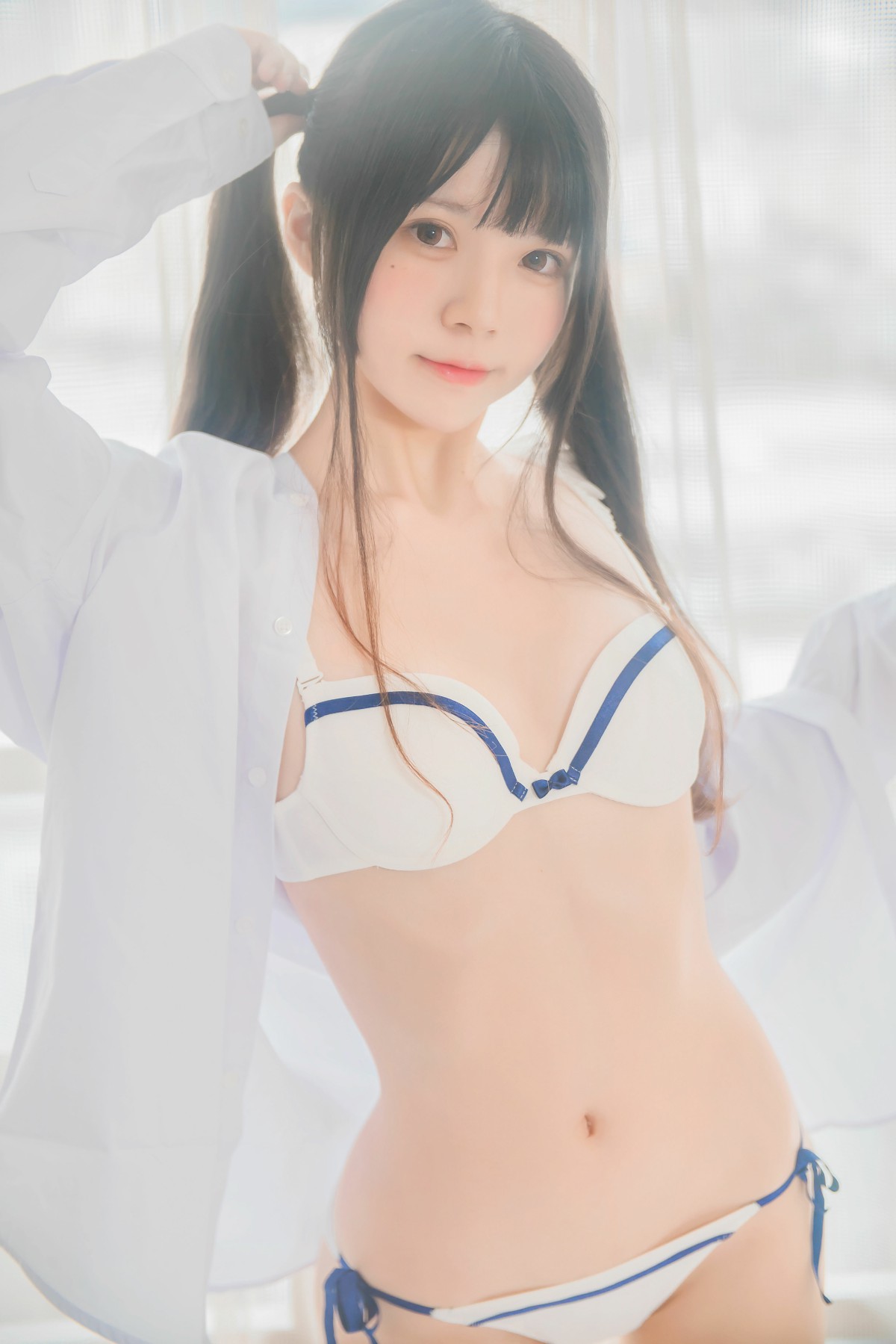 [桜桃喵]桜桃未熟-白衬衫双马尾 – COSPLAY