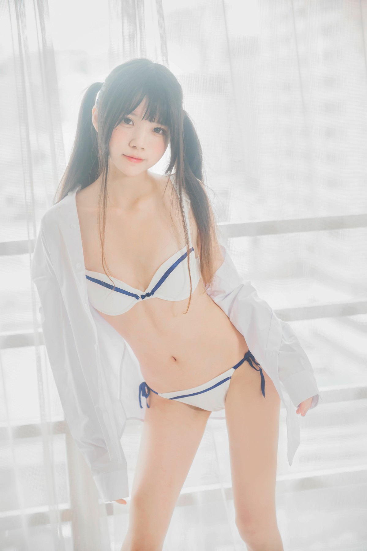 [桜桃喵]桜桃未熟-白衬衫双马尾 – COSPLAY