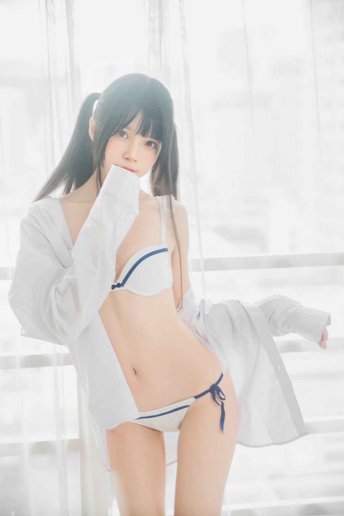 [桜桃喵]桜桃未熟-白衬衫双马尾 – COSPLAY