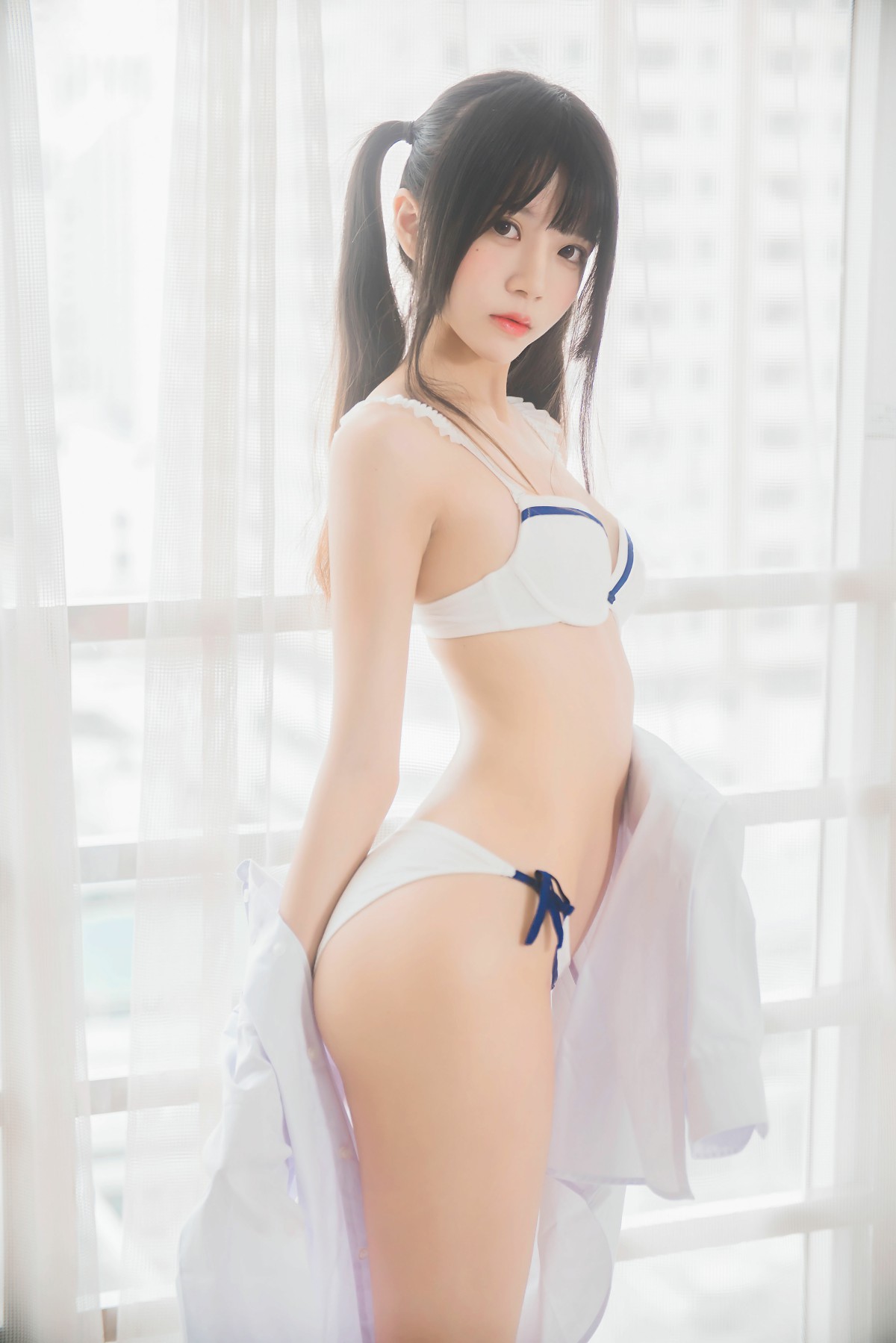 [桜桃喵]桜桃未熟-白衬衫双马尾 – COSPLAY