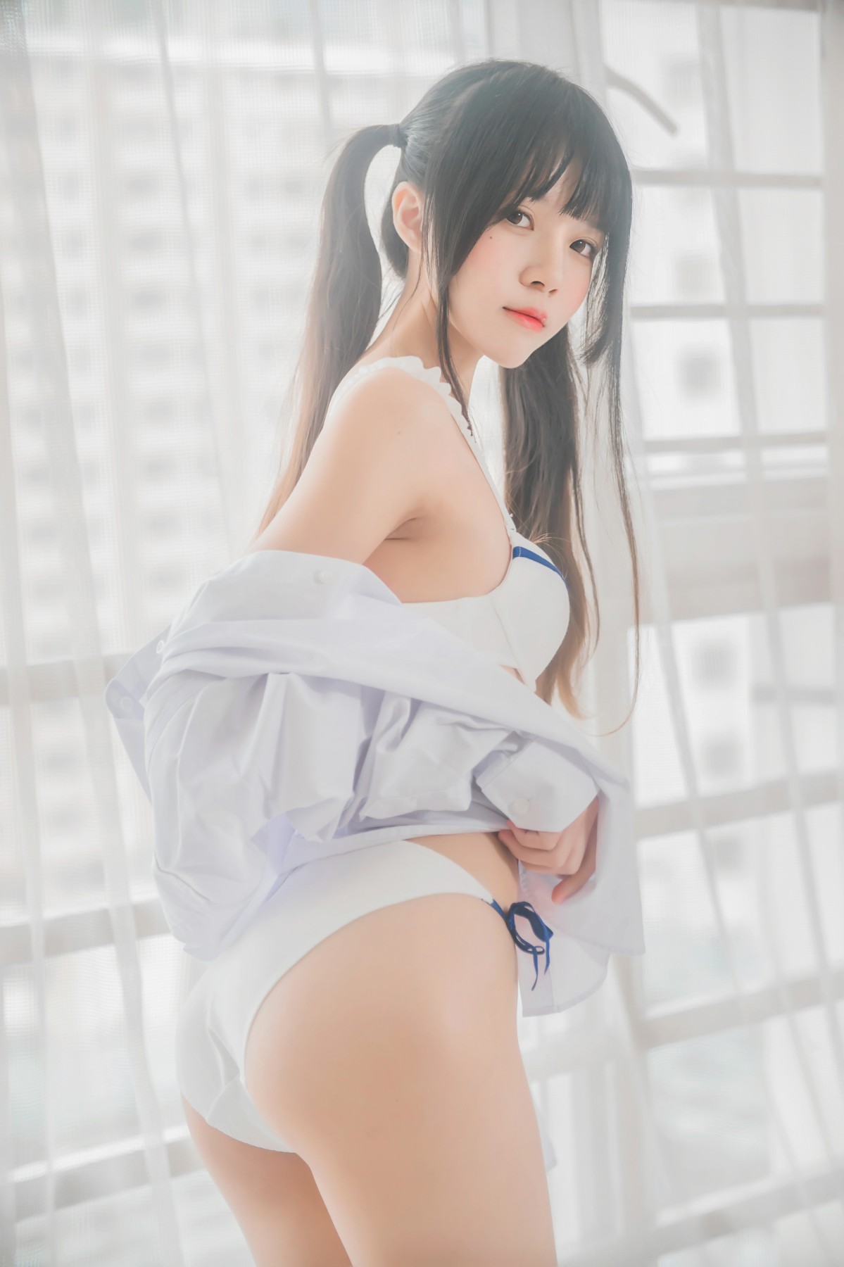 [桜桃喵]桜桃未熟-白衬衫双马尾 – COSPLAY
