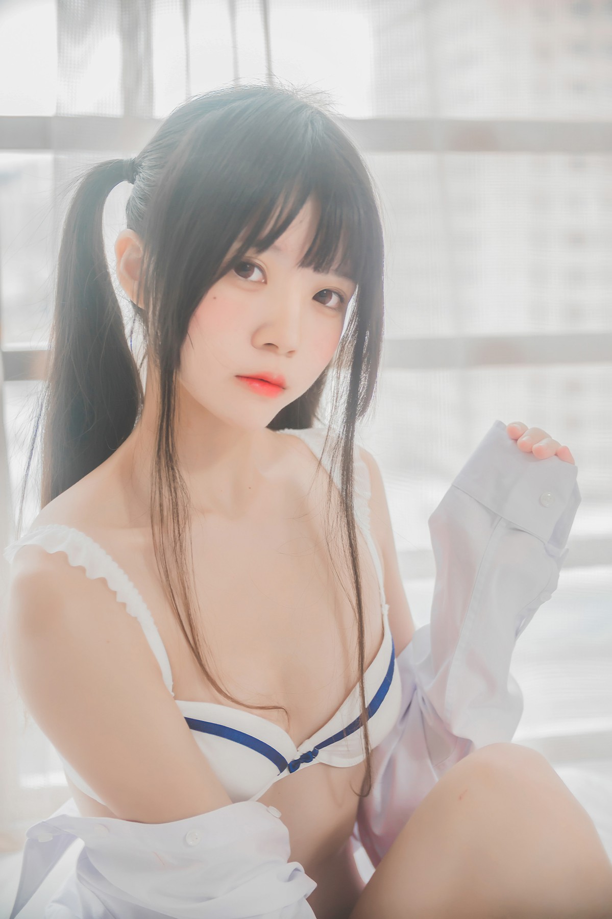 [桜桃喵]桜桃未熟-白衬衫双马尾 – COSPLAY