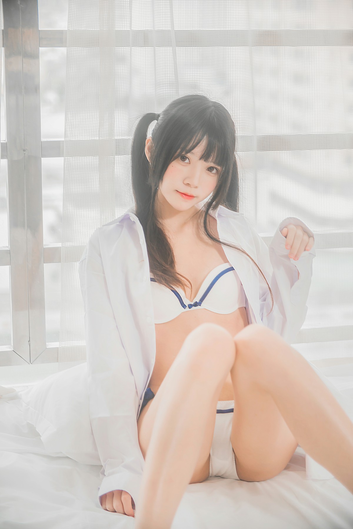 [桜桃喵]桜桃未熟-白衬衫双马尾 – COSPLAY