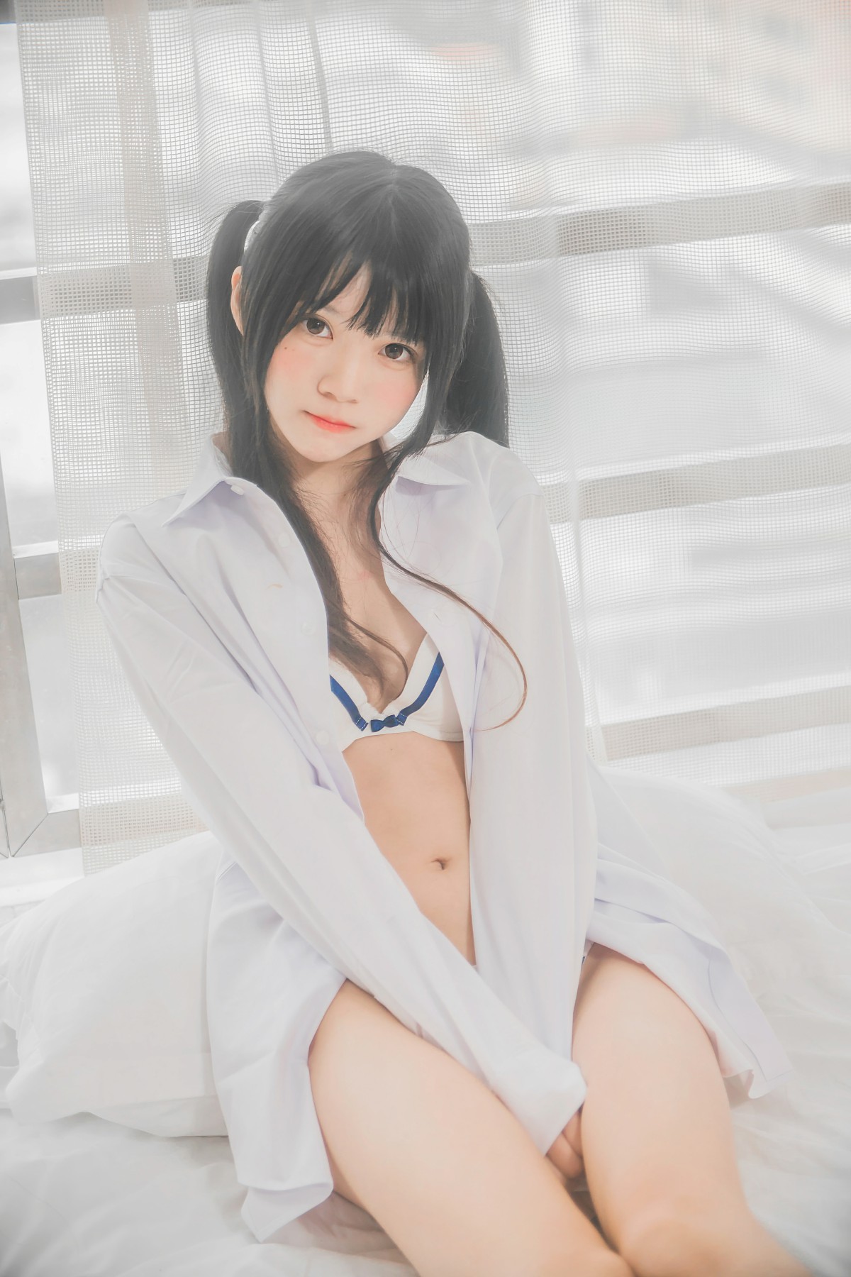 [桜桃喵]桜桃未熟-白衬衫双马尾 – COSPLAY