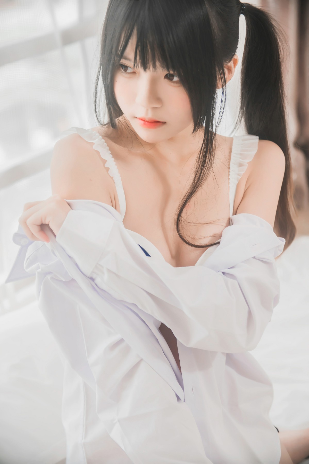 [桜桃喵]桜桃未熟-白衬衫双马尾 – COSPLAY