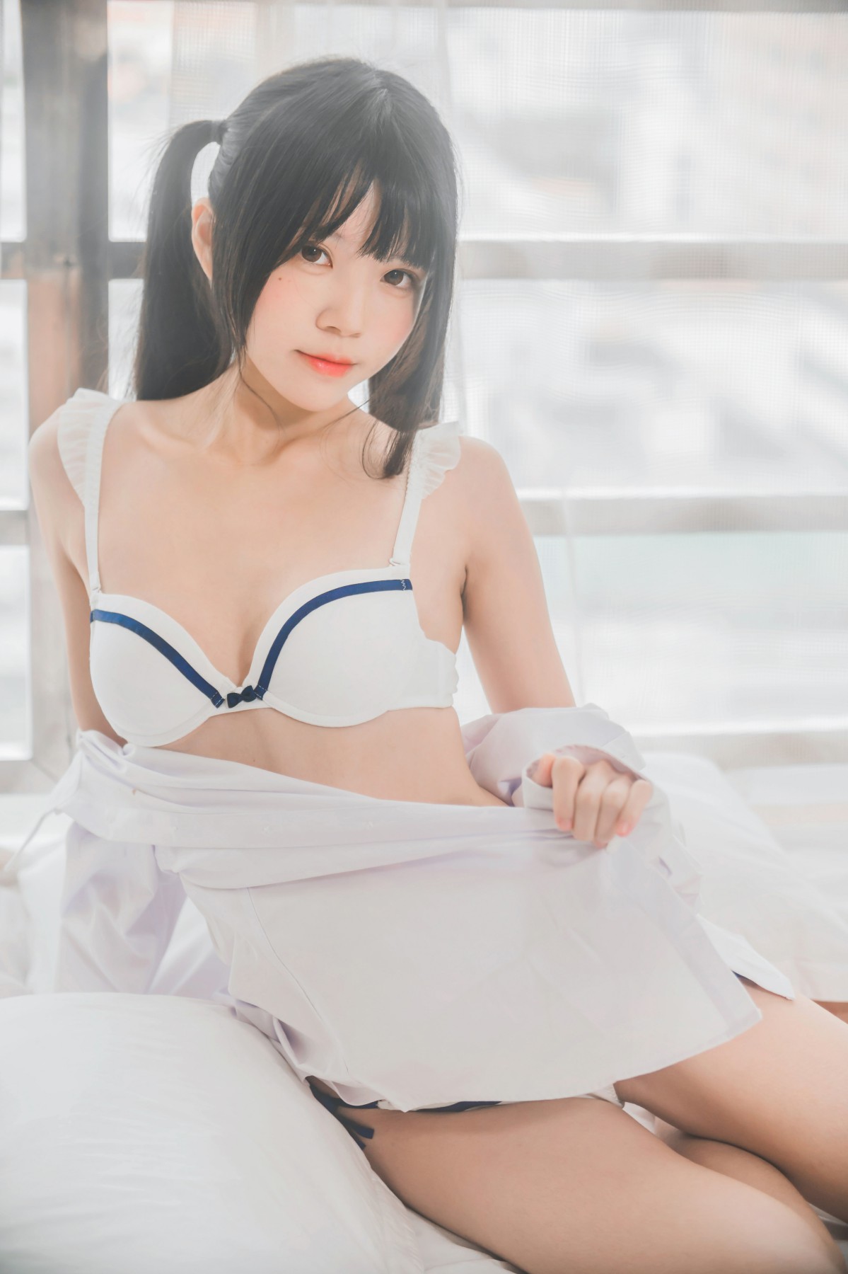 [桜桃喵]桜桃未熟-白衬衫双马尾 – COSPLAY