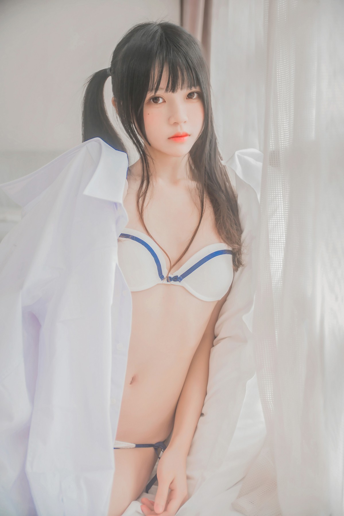 [桜桃喵]桜桃未熟-白衬衫双马尾 – COSPLAY