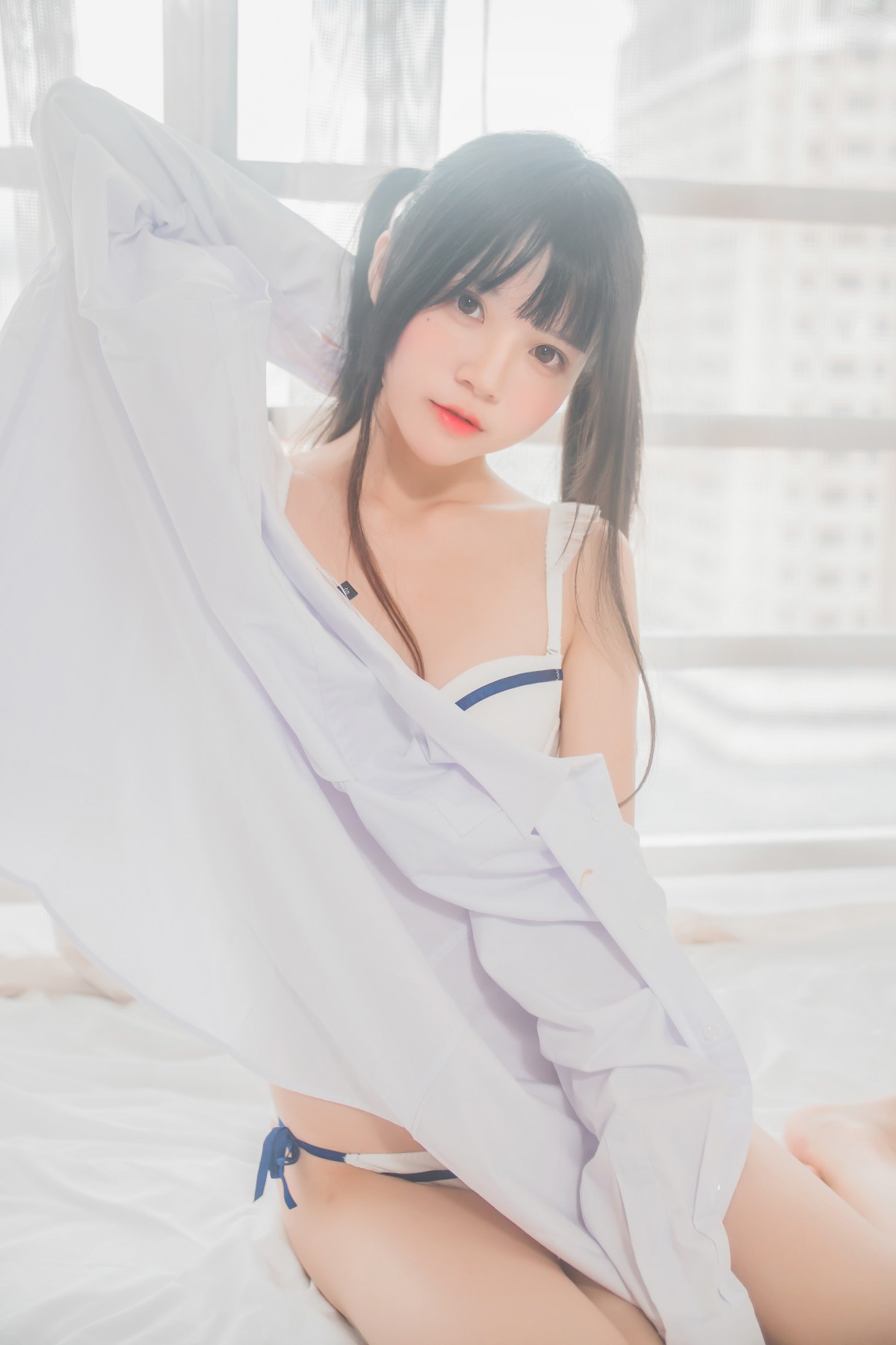 [桜桃喵]桜桃未熟-白衬衫双马尾 – COSPLAY