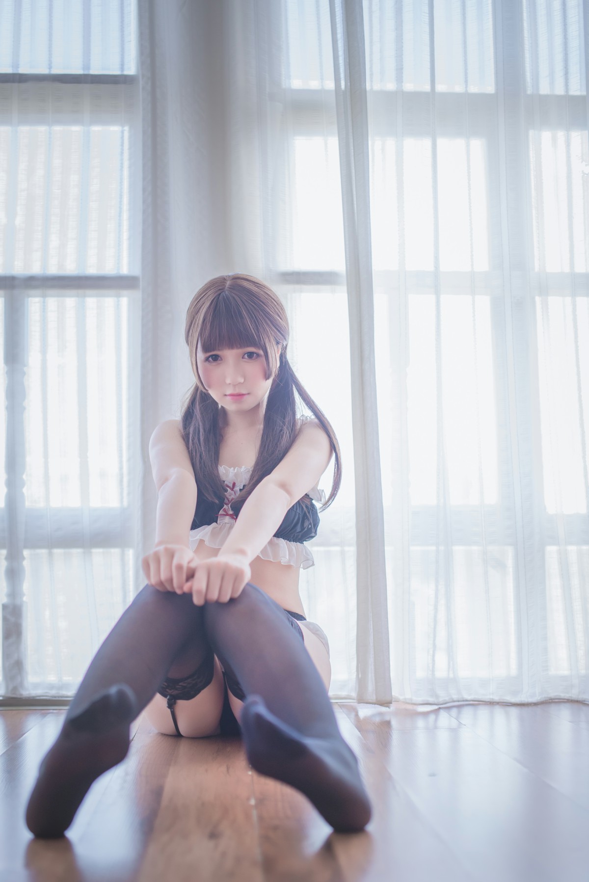 白金Saki写真 – 吊带袜私房 – COSPLAY