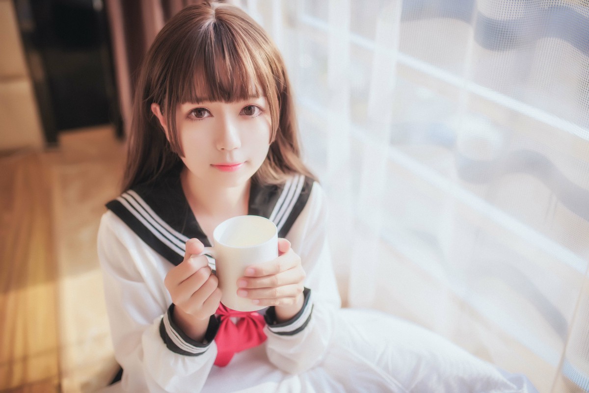 白金Saki写真 – 半透明水手服 – COSPLAY