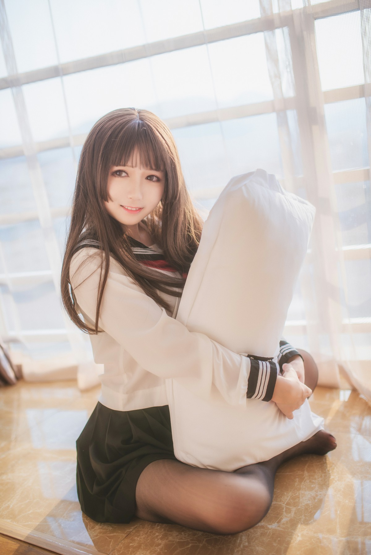 白金Saki写真 – 半透明水手服 – COSPLAY