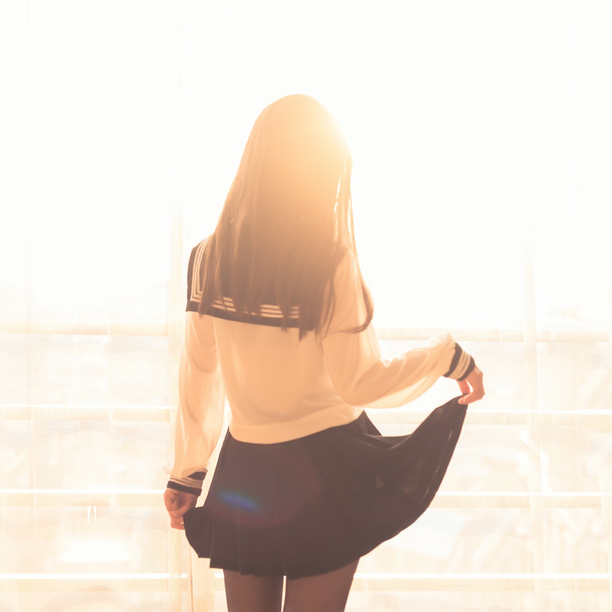 白金Saki写真 – 半透明水手服 – COSPLAY