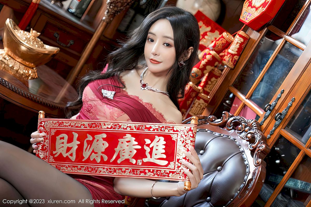 [秀人XiuRen] No.6164 女神王馨瑶yanni – 红色连衣短裙+情趣内衣性感写真