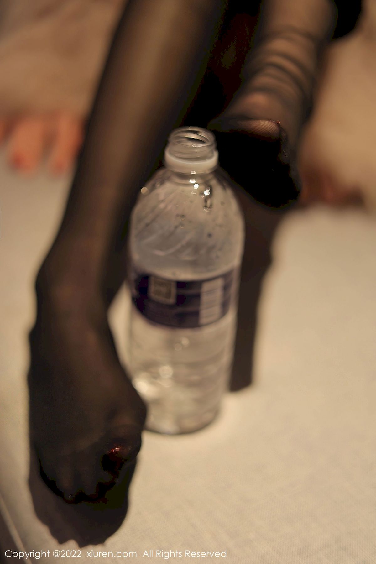 [秀人XiuRen] No.4441 模特奶瓶 – 白色轻透上衣+诱人黑丝性感写真