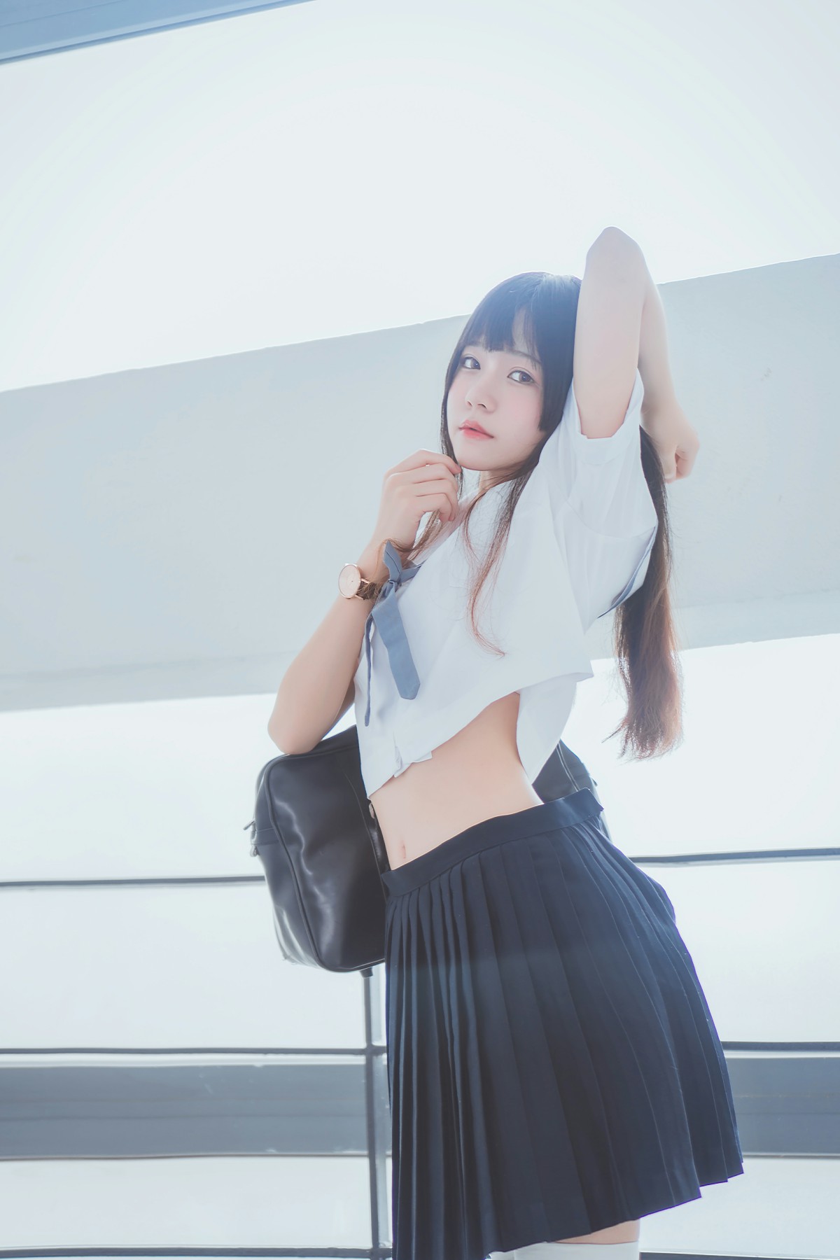 萝莉风COS 桜桃喵 – 蓝白水手服 – COSPLAY