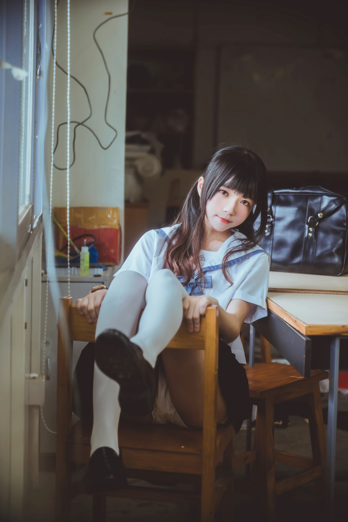 萝莉风COS 桜桃喵 – 蓝白水手服 – COSPLAY