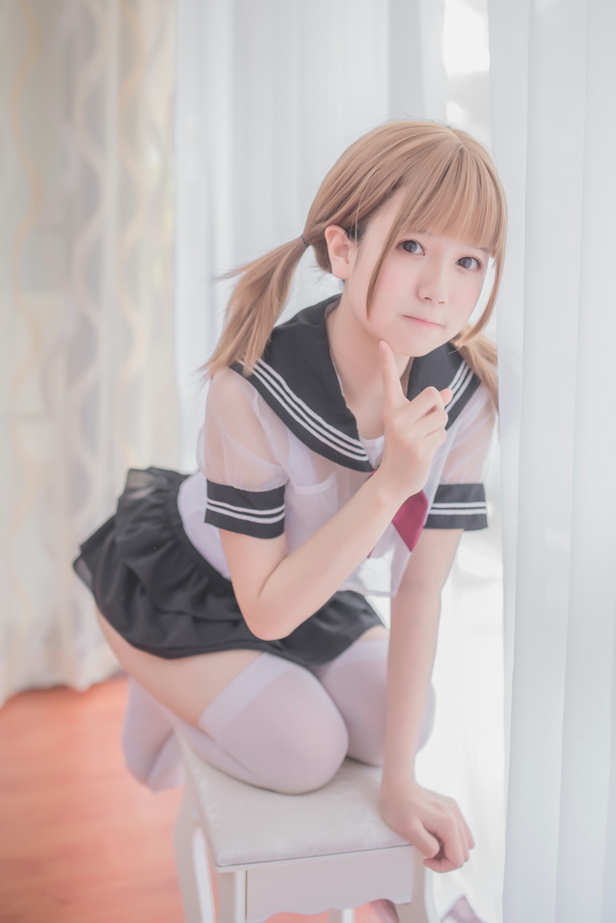 白金Saki写真 – 学生服 – COSPLAY