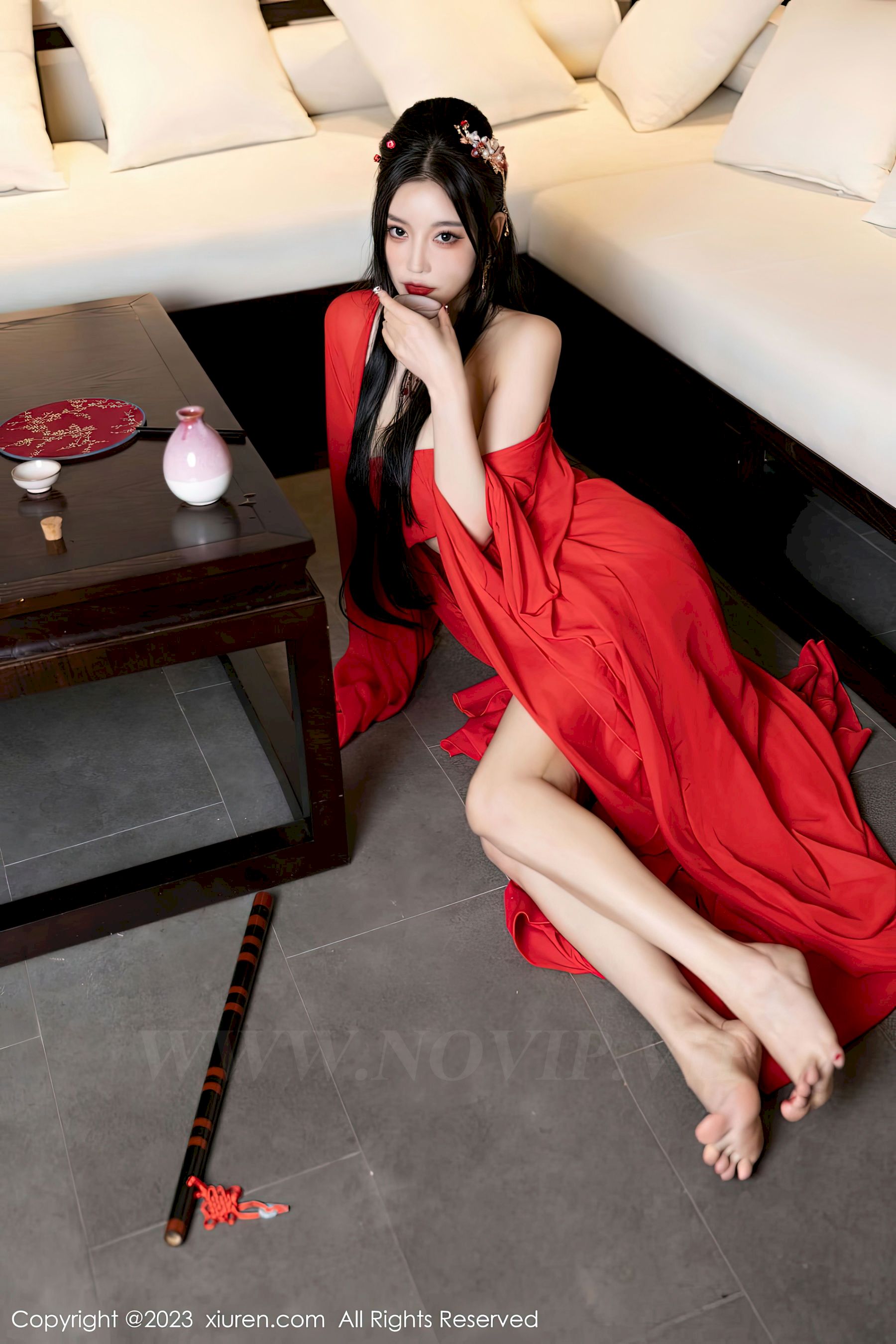[秀人XiuRen] No.6149 女神杨晨晨Yome – 半透红色丝绸洁白如玉海南岛旅拍