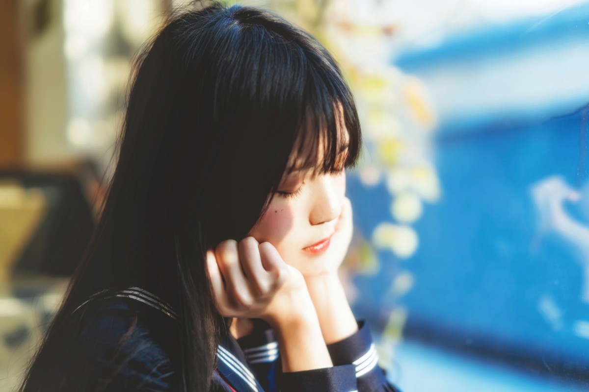 萝莉风COS 桜桃喵 – 黑色水手服 – COSPLAY