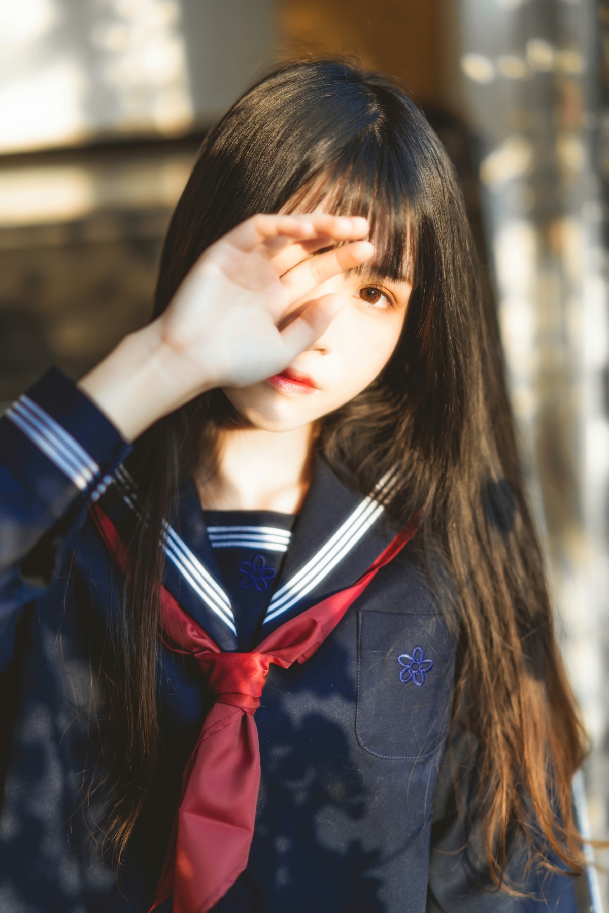 萝莉风COS 桜桃喵 – 黑色水手服 – COSPLAY